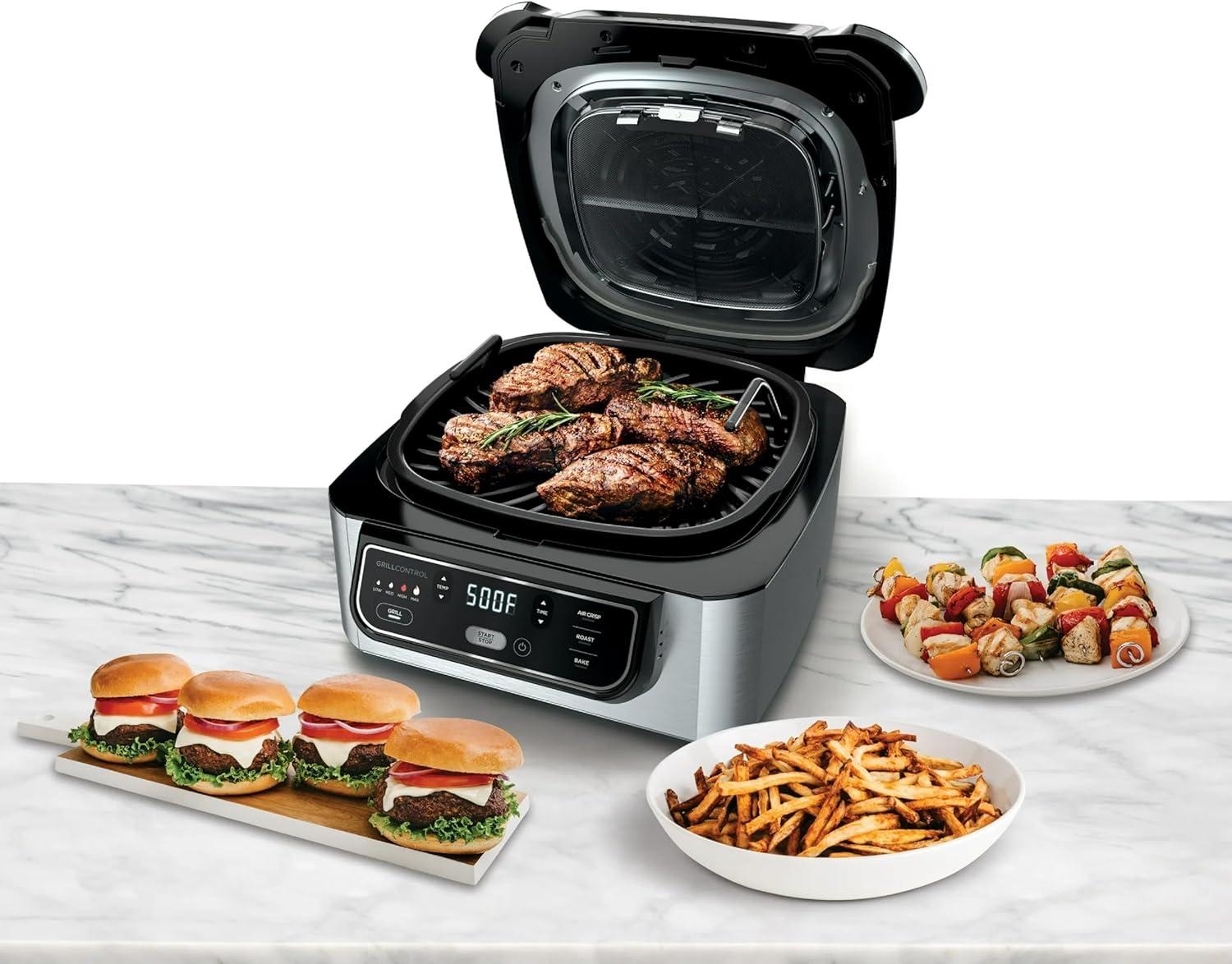 imageNinja AG300 4in1 Indoor Grill with 4Quart Air Fryer with Roast Bake and Cyclonic Grilling Technology