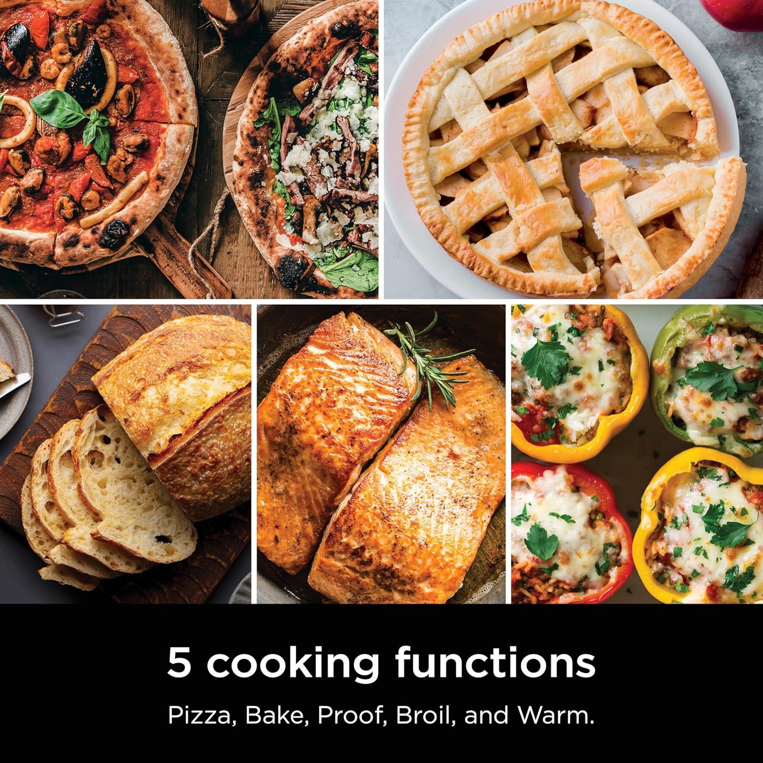 imageNinja Artisan Outdoor Pizza Oven 12inch 3minute Pizza Neapolitan Thin Crust New York Chicago Custom 700F Max Temperature Electric Heat Bake Broil Proof Warm MO201Pizza Oven