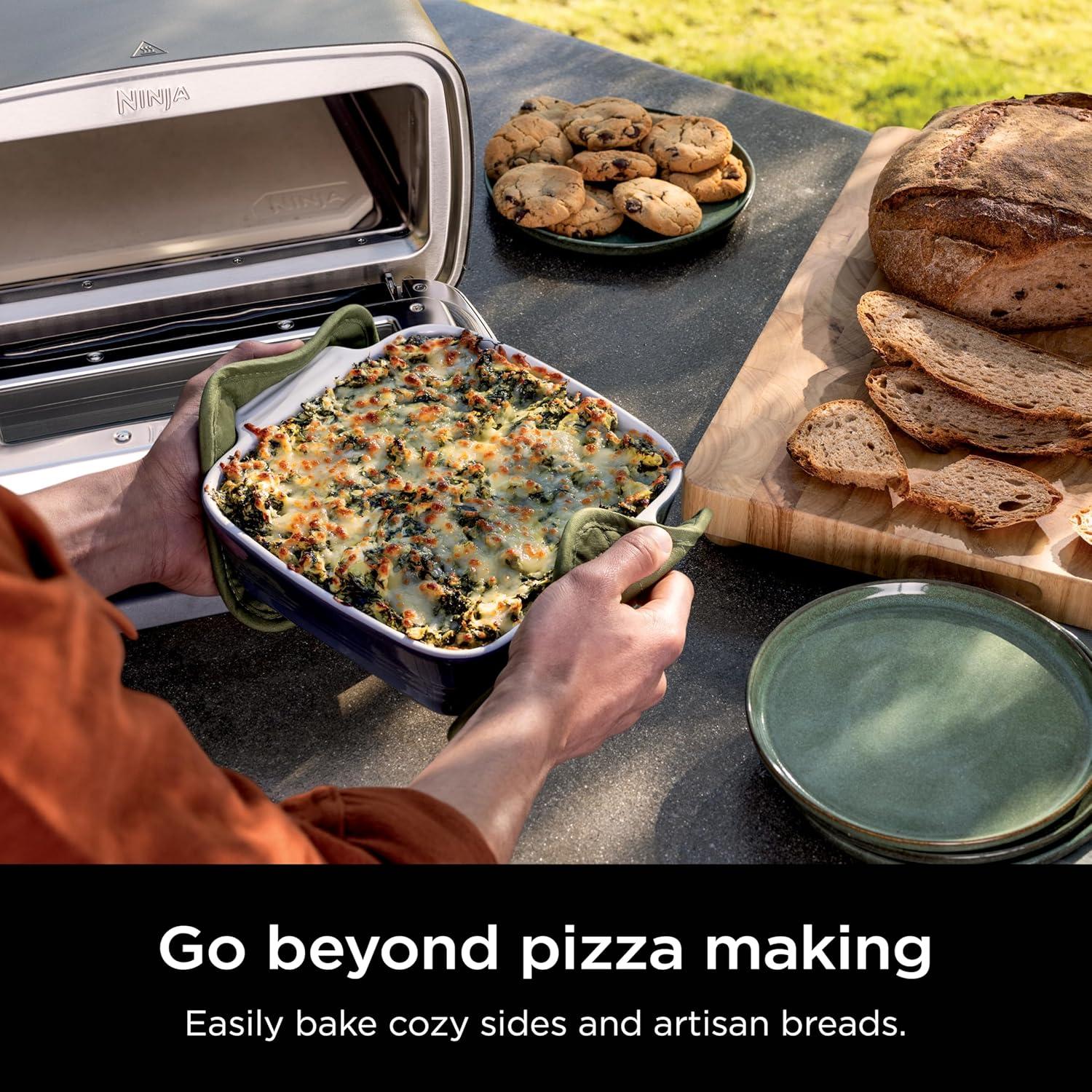 imageNinja Artisan Outdoor Pizza Oven 12inch 3minute Pizza Neapolitan Thin Crust New York Chicago Custom 700F Max Temperature Electric Heat Bake Broil Proof Warm MO201Pizza Oven