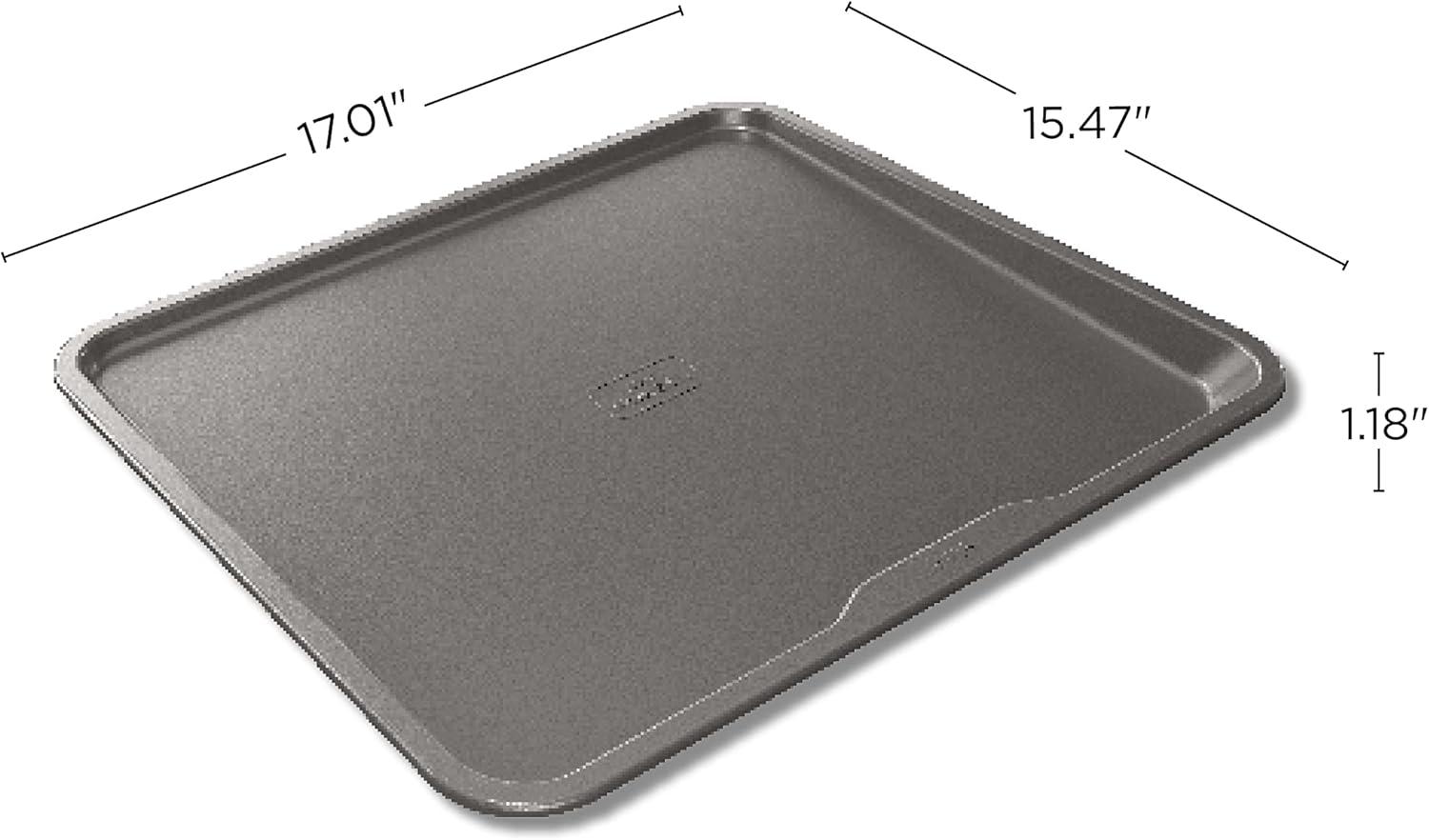 imageNinja B30309 Foodi NeverStick Premium 9 inch Round Cake Pan Nonstick Oven Safe up to 500F Dishwasher Safe Grey14x16 Cookie Sheet