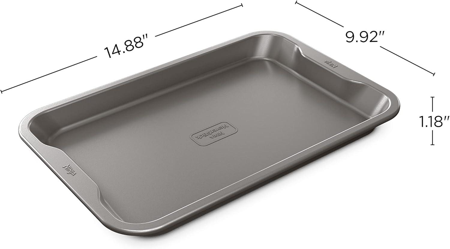 imageNinja B30309 Foodi NeverStick Premium 9 inch Round Cake Pan Nonstick Oven Safe up to 500F Dishwasher Safe Grey9x13 Cookie Pan