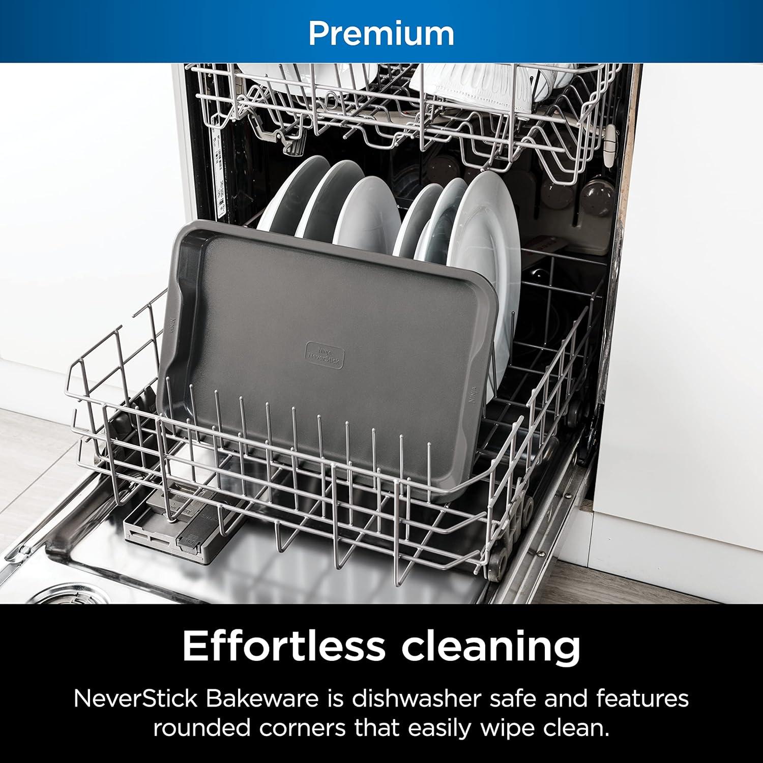 imageNinja B30309 Foodi NeverStick Premium 9 inch Round Cake Pan Nonstick Oven Safe up to 500F Dishwasher Safe Grey9x13 Cookie Pan