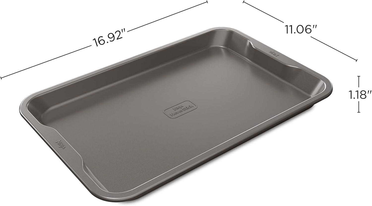 imageNinja B30309 Foodi NeverStick Premium 9 inch Round Cake Pan Nonstick Oven Safe up to 500F Dishwasher Safe GreyBaking Sheet