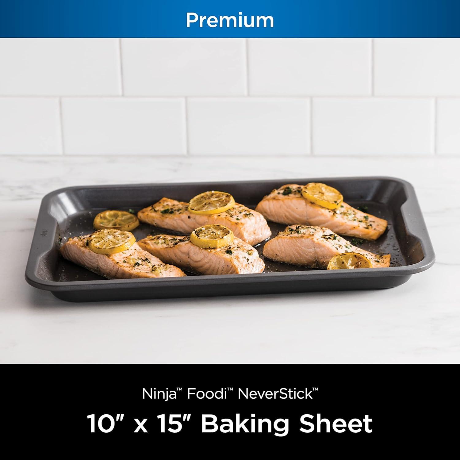 imageNinja B30309 Foodi NeverStick Premium 9 inch Round Cake Pan Nonstick Oven Safe up to 500F Dishwasher Safe GreyBaking Sheet