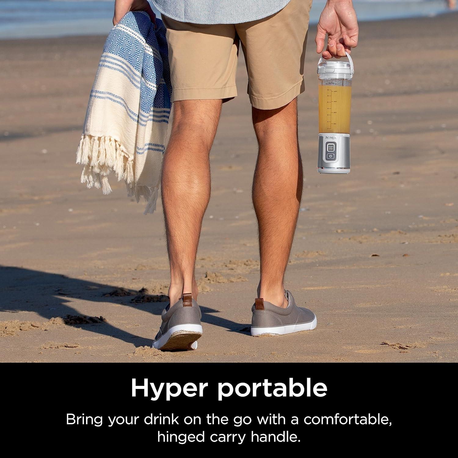 imageNinja BC151CR Blast Portable Blender Cordless 18oz Vessel Personal Blenderfor Shakes ampamp Smoothies BPA Free LeakproofLid ampamp Sip Spout USBC Rechargeable Dishwasher Safe Parts Cranberry RedWhite