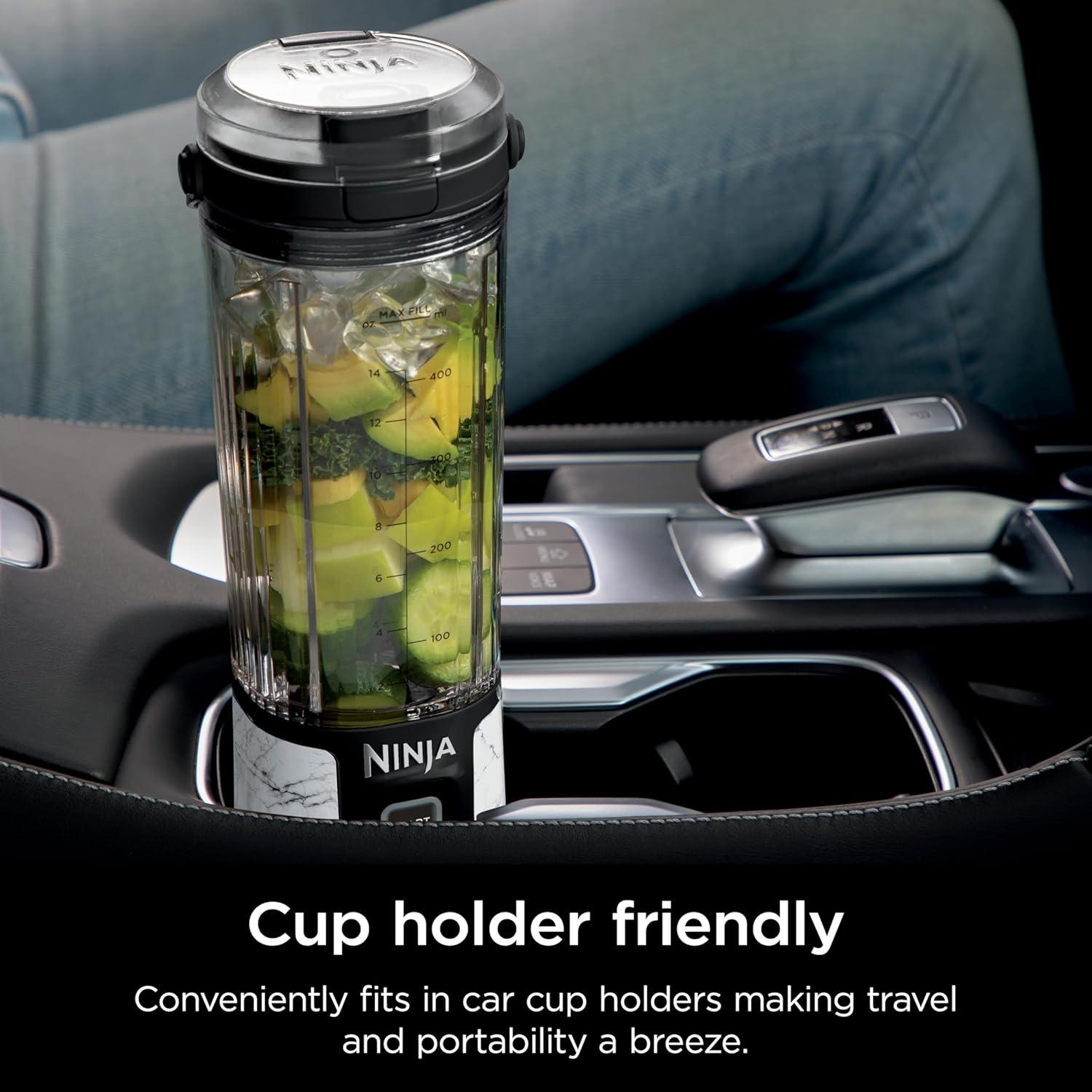 imageNinja BC151CR Blast Portable Blender Cordless 18oz Vessel Personal Blenderfor Shakes ampamp Smoothies BPA Free LeakproofLid ampamp Sip Spout USBC Rechargeable Dishwasher Safe Parts Cranberry RedWhite Marble