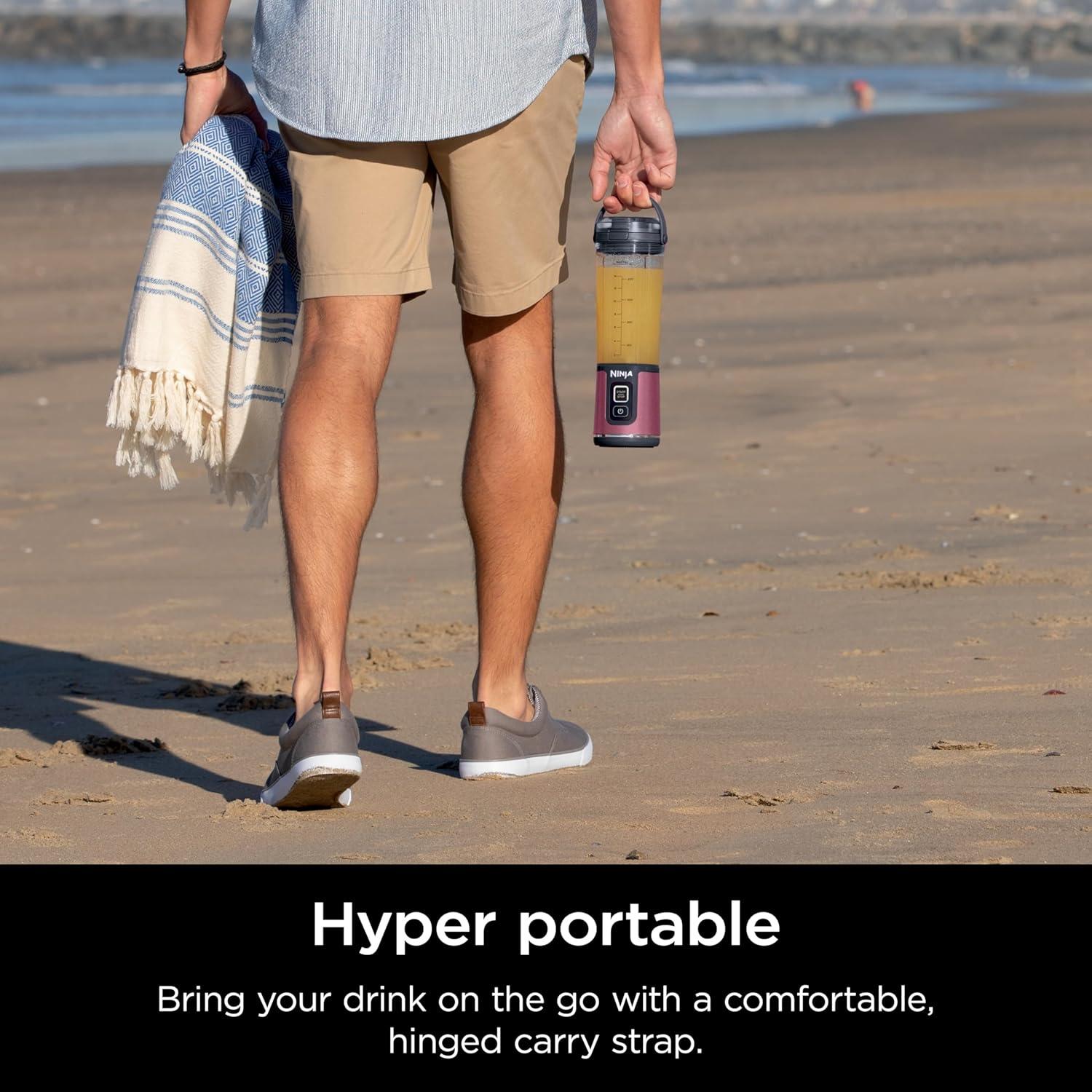 imageNinja BC151CR Blast Portable Blender Cordless 18oz Vessel Personal Blenderfor Shakes ampamp Smoothies BPA Free LeakproofLid ampamp Sip Spout USBC Rechargeable Dishwasher Safe Parts Cranberry RedMetallic Red