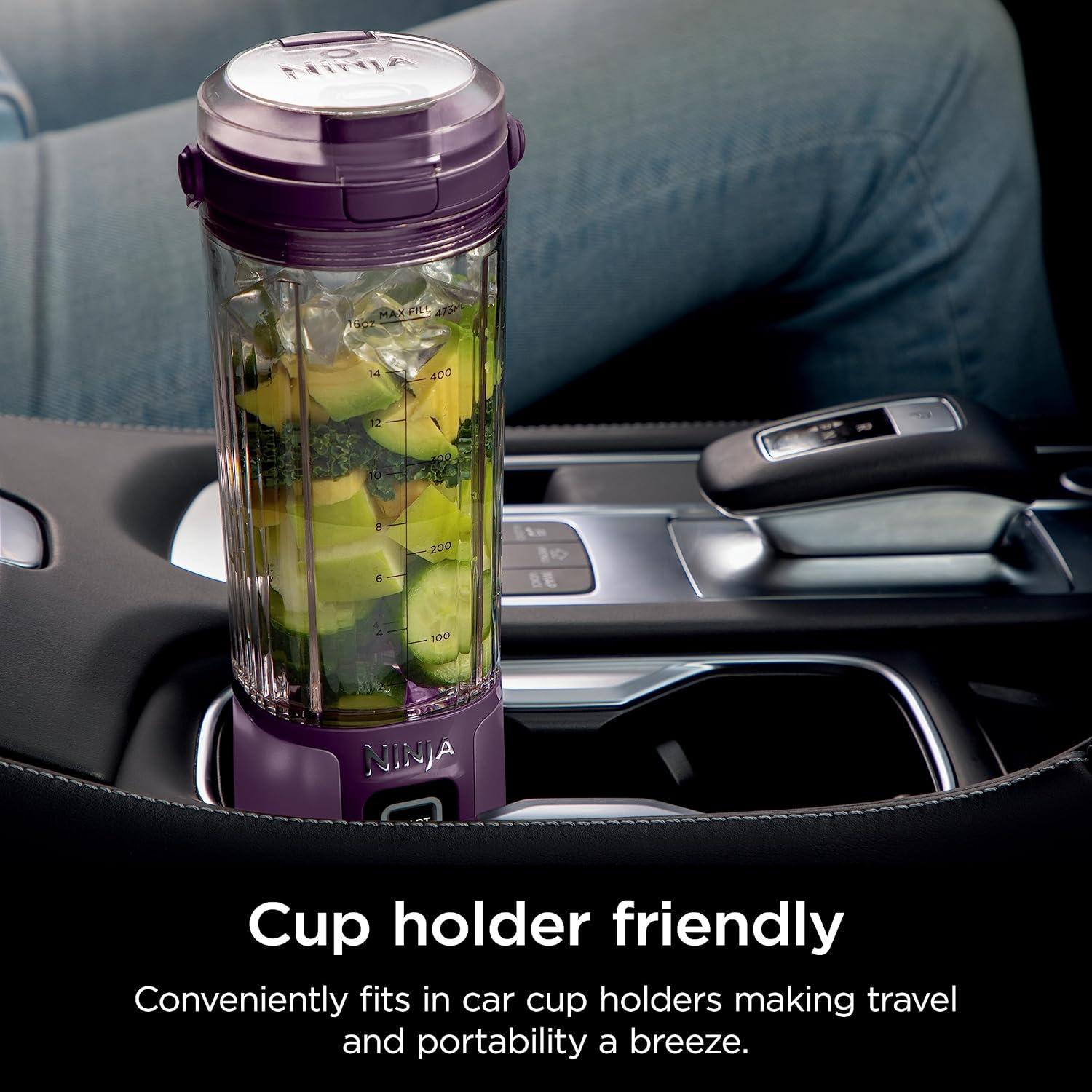 imageNinja BC151CR Blast Portable Blender Cordless 18oz Vessel Personal Blenderfor Shakes ampamp Smoothies BPA Free LeakproofLid ampamp Sip Spout USBC Rechargeable Dishwasher Safe Parts Cranberry RedPassion Fruit