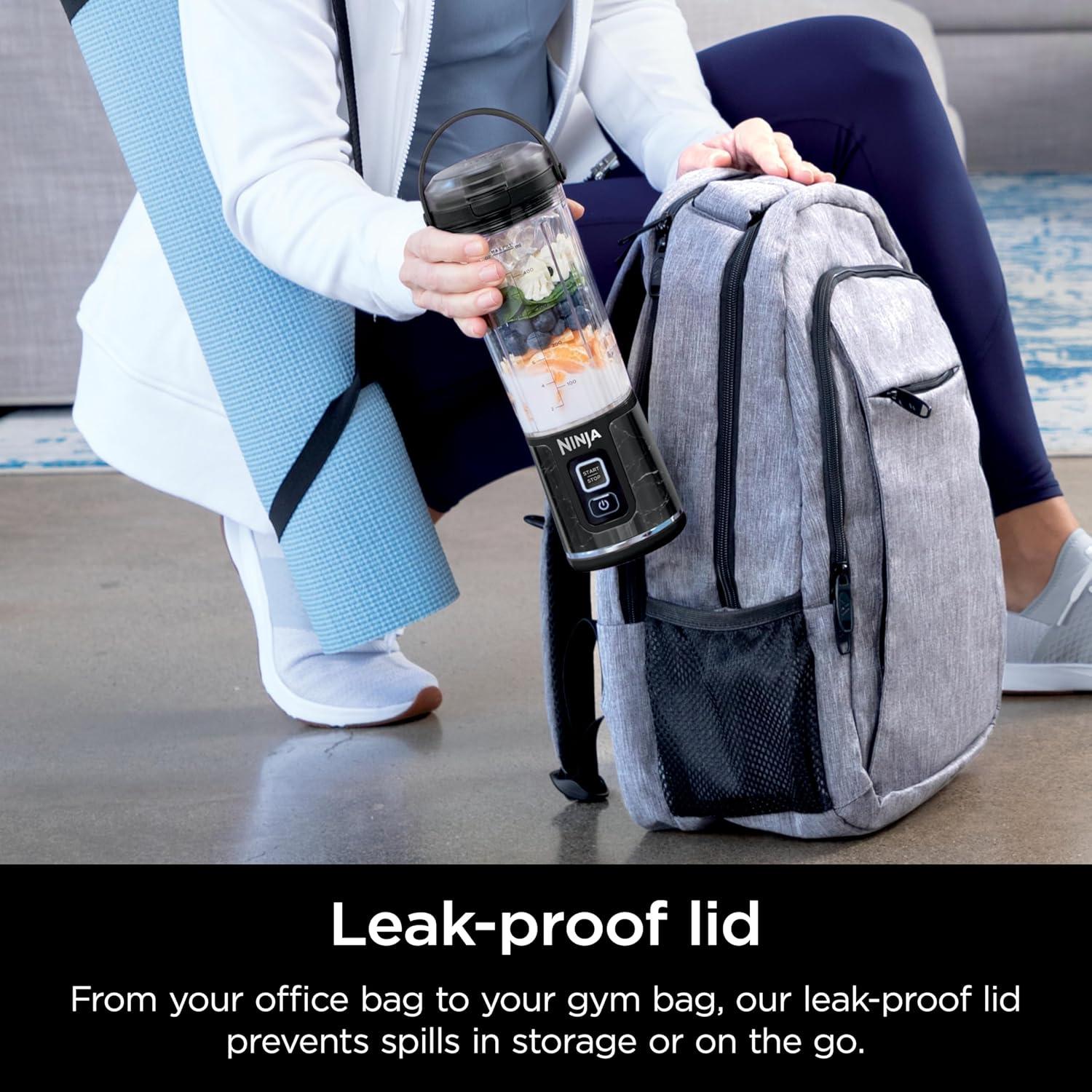 imageNinja BC151CR Blast Portable Blender Cordless 18oz Vessel Personal Blenderfor Shakes ampamp Smoothies BPA Free LeakproofLid ampamp Sip Spout USBC Rechargeable Dishwasher Safe Parts Cranberry RedMarble Black