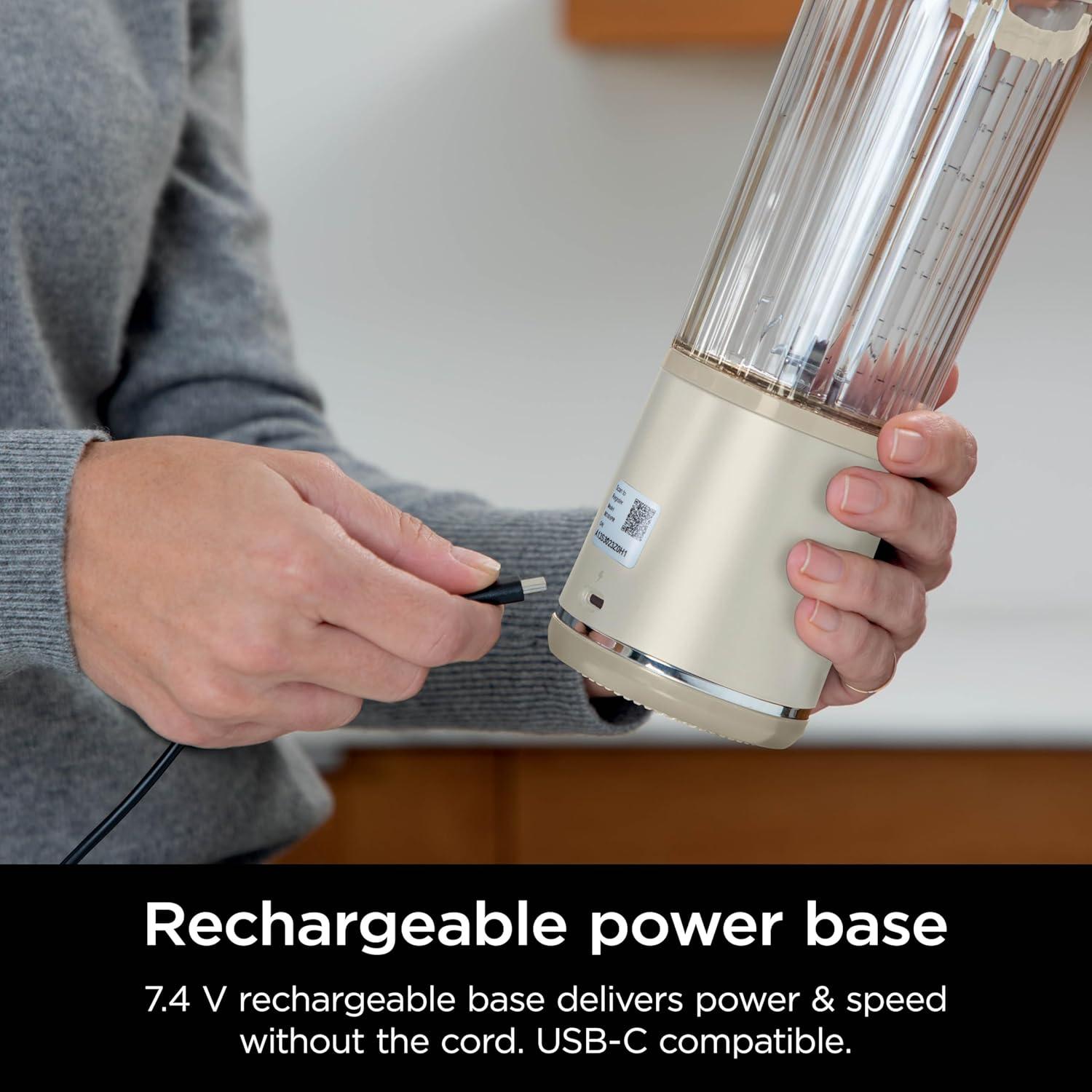 imageNinja BC151CR Blast Portable Blender Cordless 18oz Vessel Personal Blenderfor Shakes ampamp Smoothies BPA Free LeakproofLid ampamp Sip Spout USBC Rechargeable Dishwasher Safe Parts Cranberry RedCream