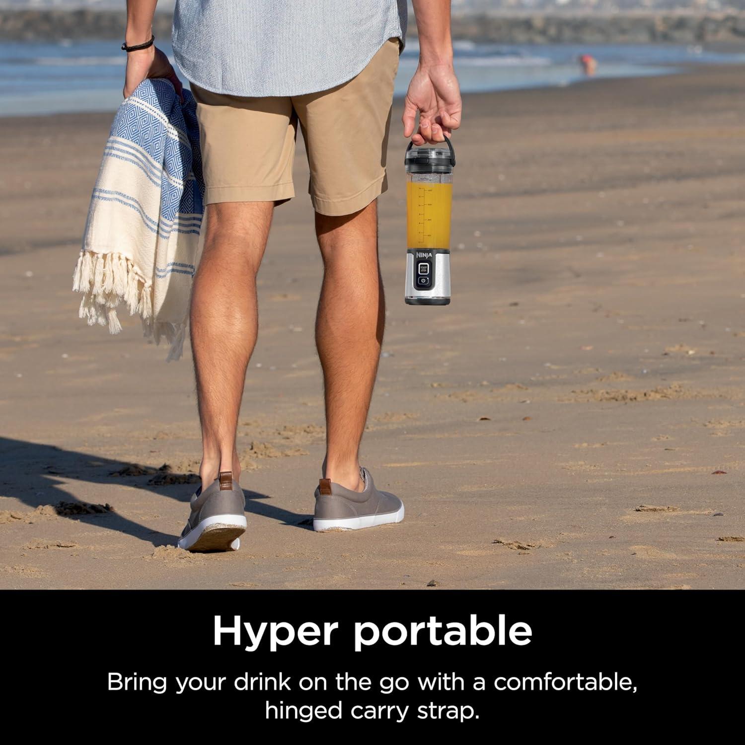 imageNinja BC151CR Blast Portable Blender Cordless 18oz Vessel Personal Blenderfor Shakes ampamp Smoothies BPA Free LeakproofLid ampamp Sip Spout USBC Rechargeable Dishwasher Safe Parts Cranberry RedWhite Glitter