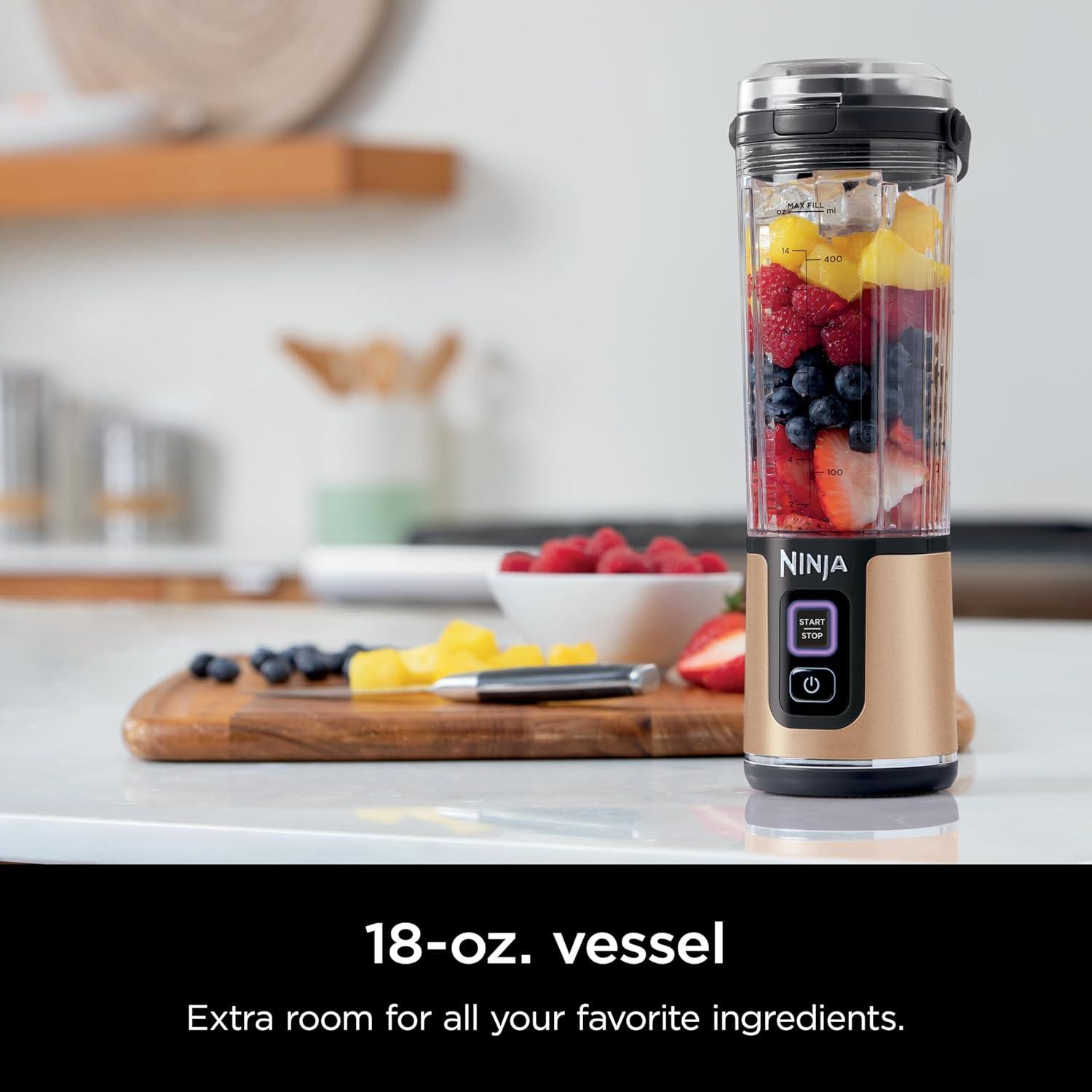imageNinja BC151CR Blast Portable Blender Cordless 18oz Vessel Personal Blenderfor Shakes ampamp Smoothies BPA Free LeakproofLid ampamp Sip Spout USBC Rechargeable Dishwasher Safe Parts Cranberry RedMetallic Copper