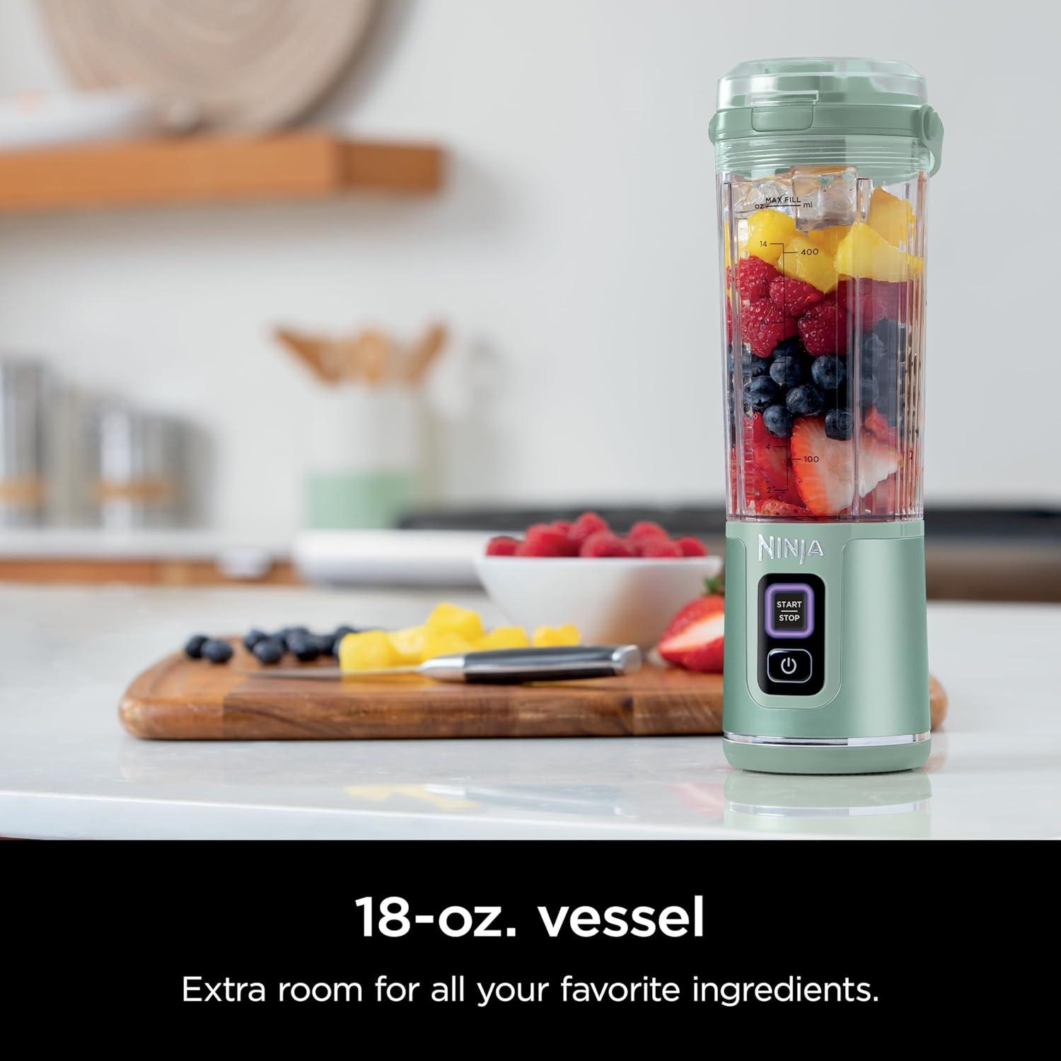 imageNinja BC151CR Blast Portable Blender Cordless 18oz Vessel Personal Blenderfor Shakes ampamp Smoothies BPA Free LeakproofLid ampamp Sip Spout USBC Rechargeable Dishwasher Safe Parts Cranberry RedMint