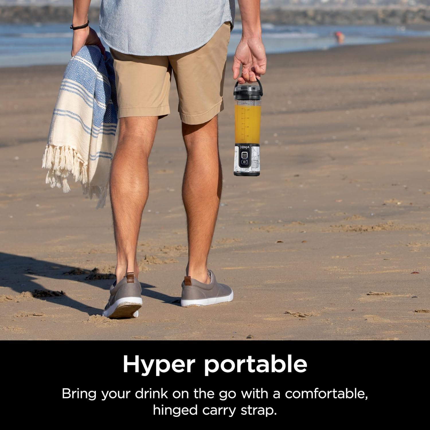 imageNinja BC151CR Blast Portable Blender Cordless 18oz Vessel Personal Blenderfor Shakes ampamp Smoothies BPA Free LeakproofLid ampamp Sip Spout USBC Rechargeable Dishwasher Safe Parts Cranberry RedWhite Marble