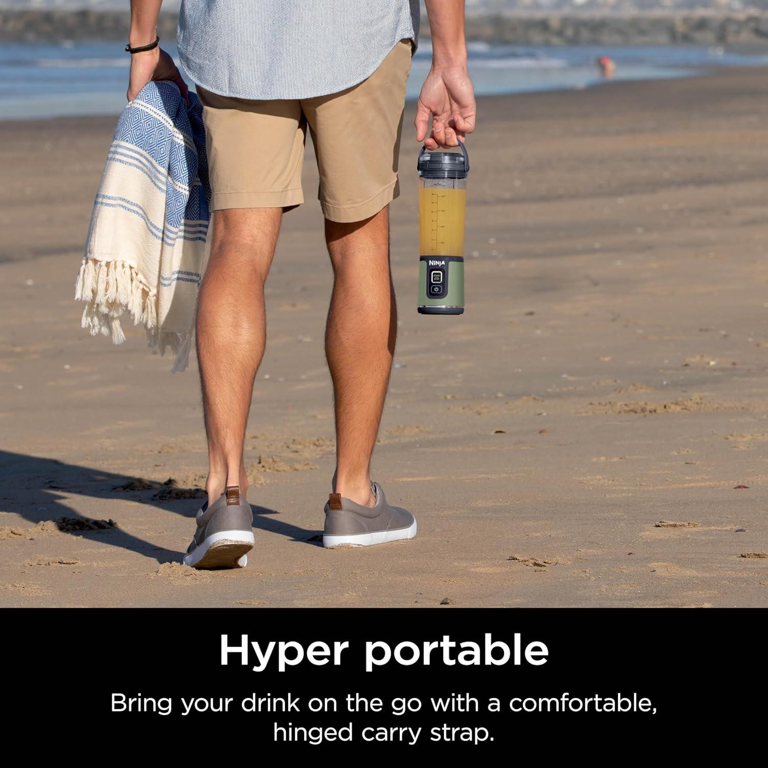 imageNinja BC151CR Blast Portable Blender Cordless 18oz Vessel Personal Blenderfor Shakes ampamp Smoothies BPA Free LeakproofLid ampamp Sip Spout USBC Rechargeable Dishwasher Safe Parts Cranberry RedMetallic Green