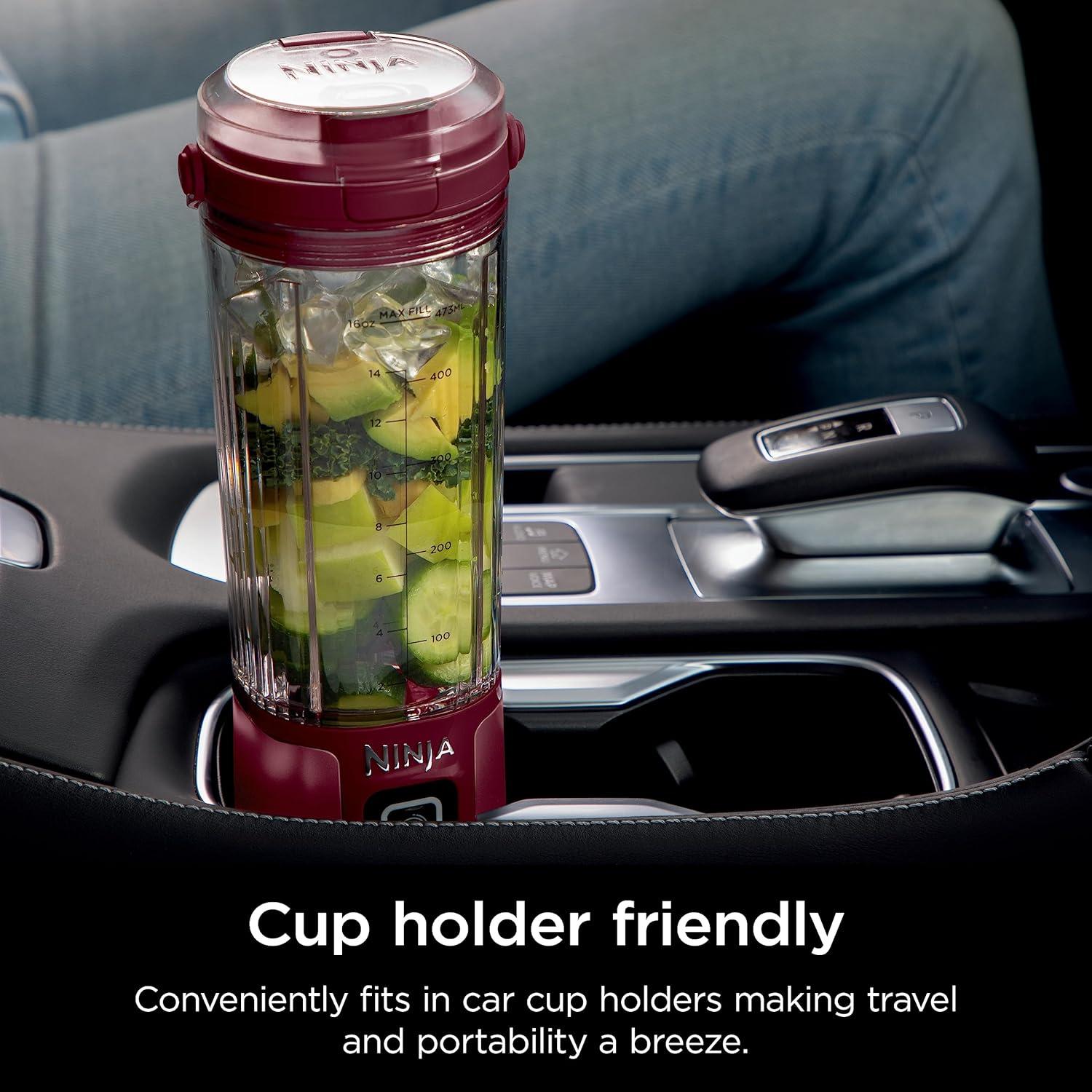 imageNinja BC151CR Blast Portable Blender Cordless 18oz Vessel Personal Blenderfor Shakes ampamp Smoothies BPA Free LeakproofLid ampamp Sip Spout USBC Rechargeable Dishwasher Safe Parts Cranberry RedCranberry