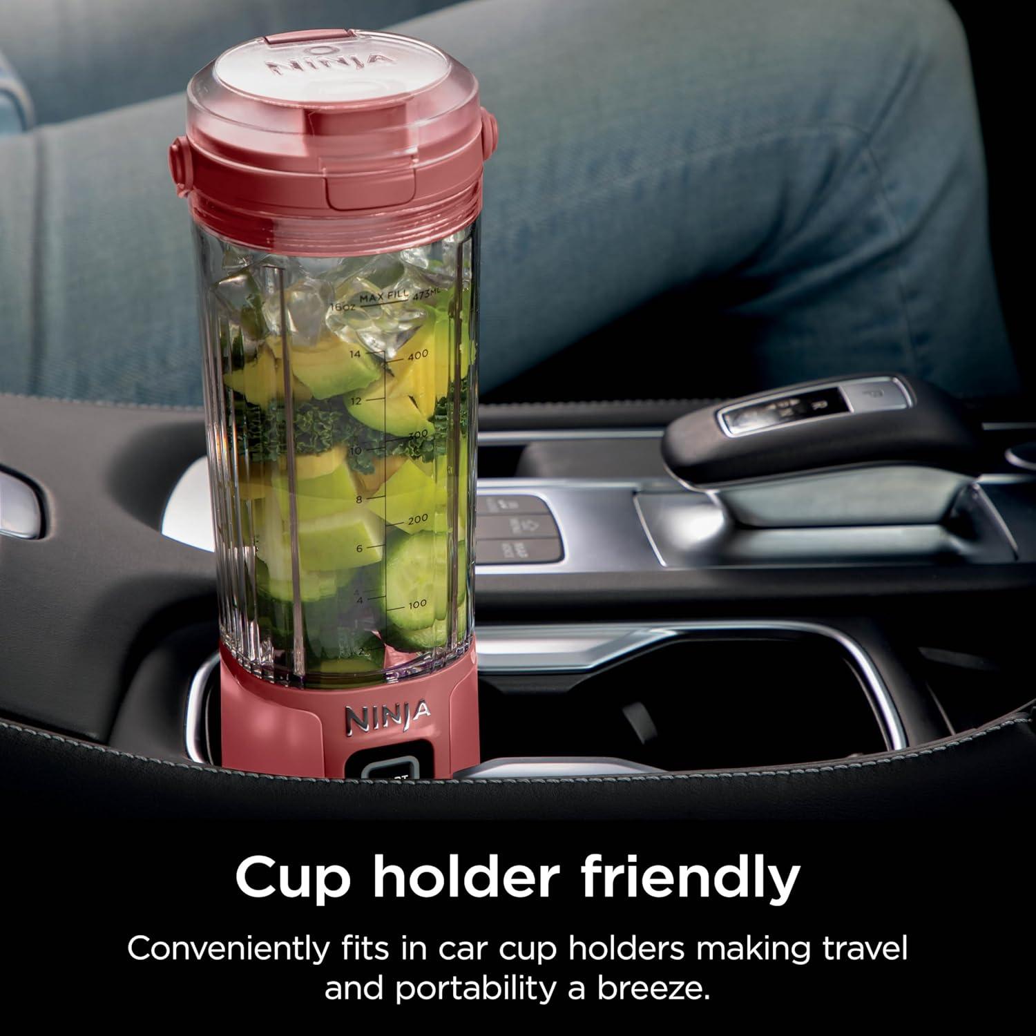 imageNinja BC151CR Blast Portable Blender Cordless 18oz Vessel Personal Blenderfor Shakes ampamp Smoothies BPA Free LeakproofLid ampamp Sip Spout USBC Rechargeable Dishwasher Safe Parts Cranberry RedRed Clay