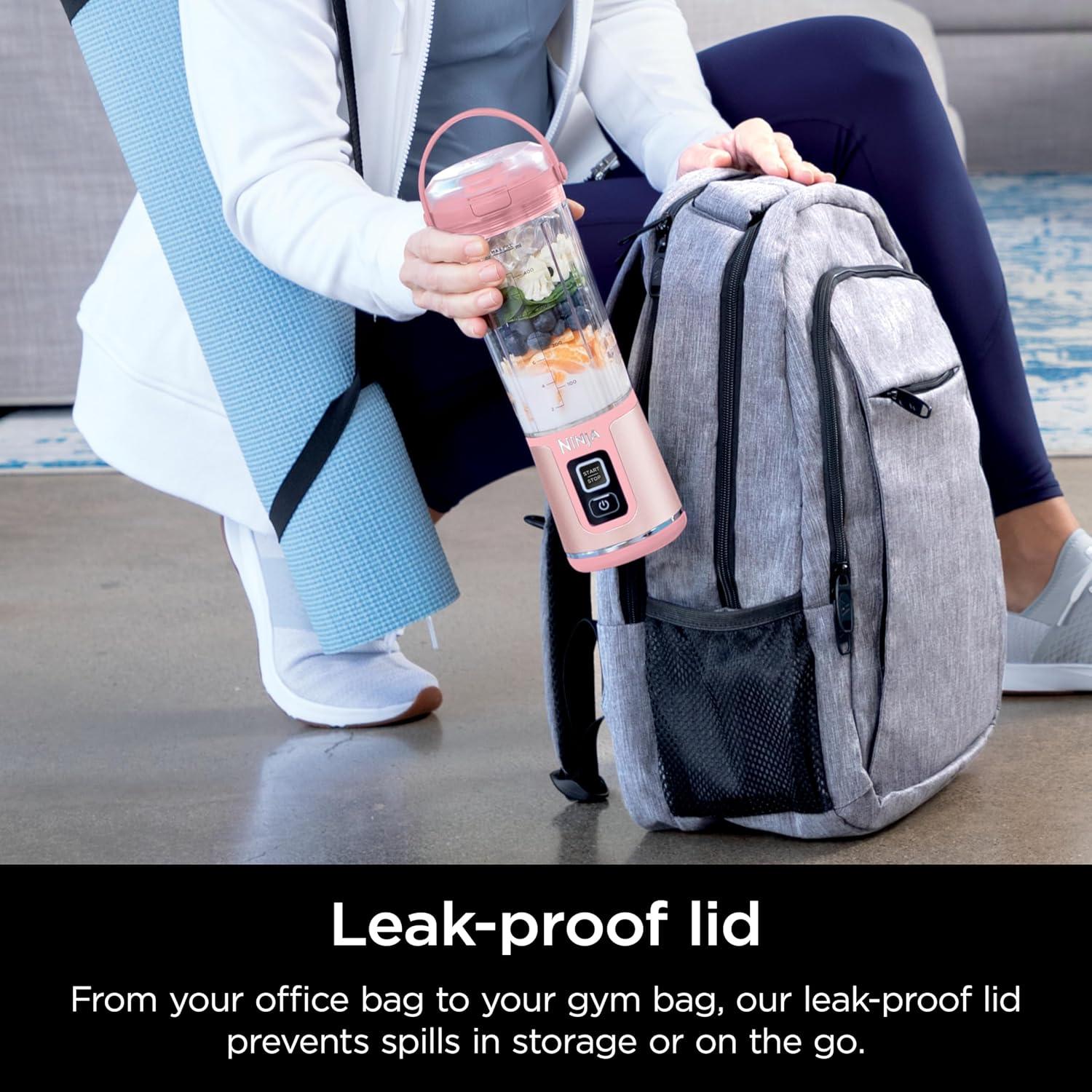 imageNinja BC151CR Blast Portable Blender Cordless 18oz Vessel Personal Blenderfor Shakes ampamp Smoothies BPA Free LeakproofLid ampamp Sip Spout USBC Rechargeable Dishwasher Safe Parts Cranberry RedPink