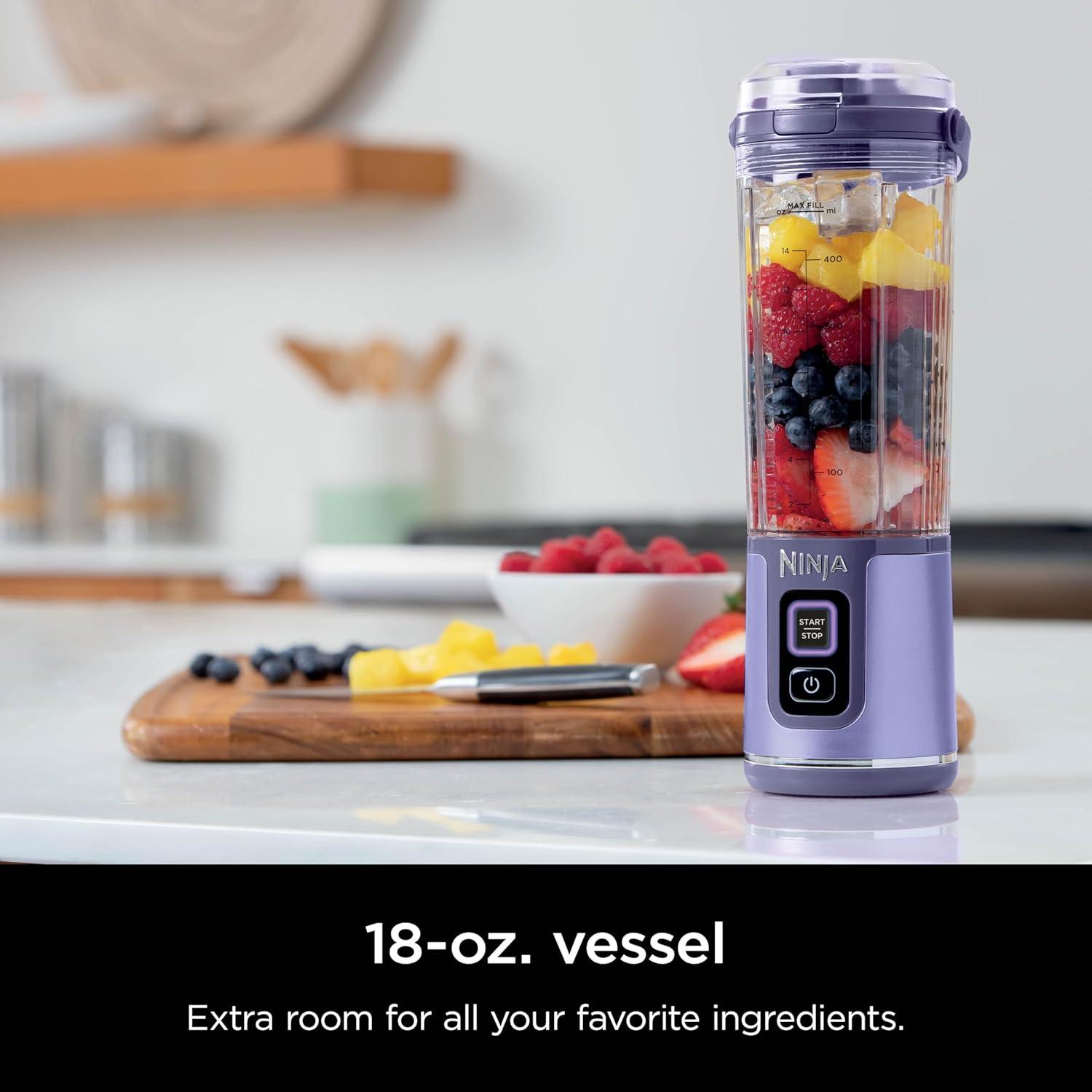 imageNinja BC151CR Blast Portable Blender Cordless 18oz Vessel Personal Blenderfor Shakes ampamp Smoothies BPA Free LeakproofLid ampamp Sip Spout USBC Rechargeable Dishwasher Safe Parts Cranberry RedGalaxy Purple