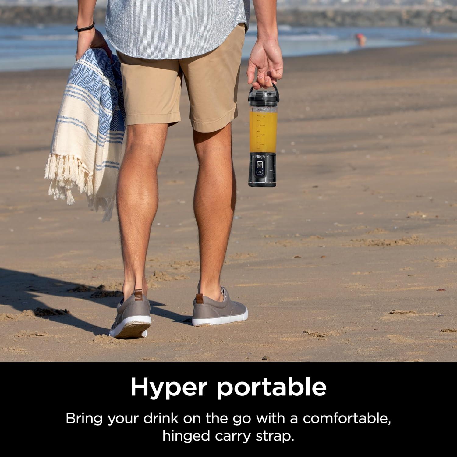 imageNinja BC151CR Blast Portable Blender Cordless 18oz Vessel Personal Blenderfor Shakes ampamp Smoothies BPA Free LeakproofLid ampamp Sip Spout USBC Rechargeable Dishwasher Safe Parts Cranberry RedMarble Black