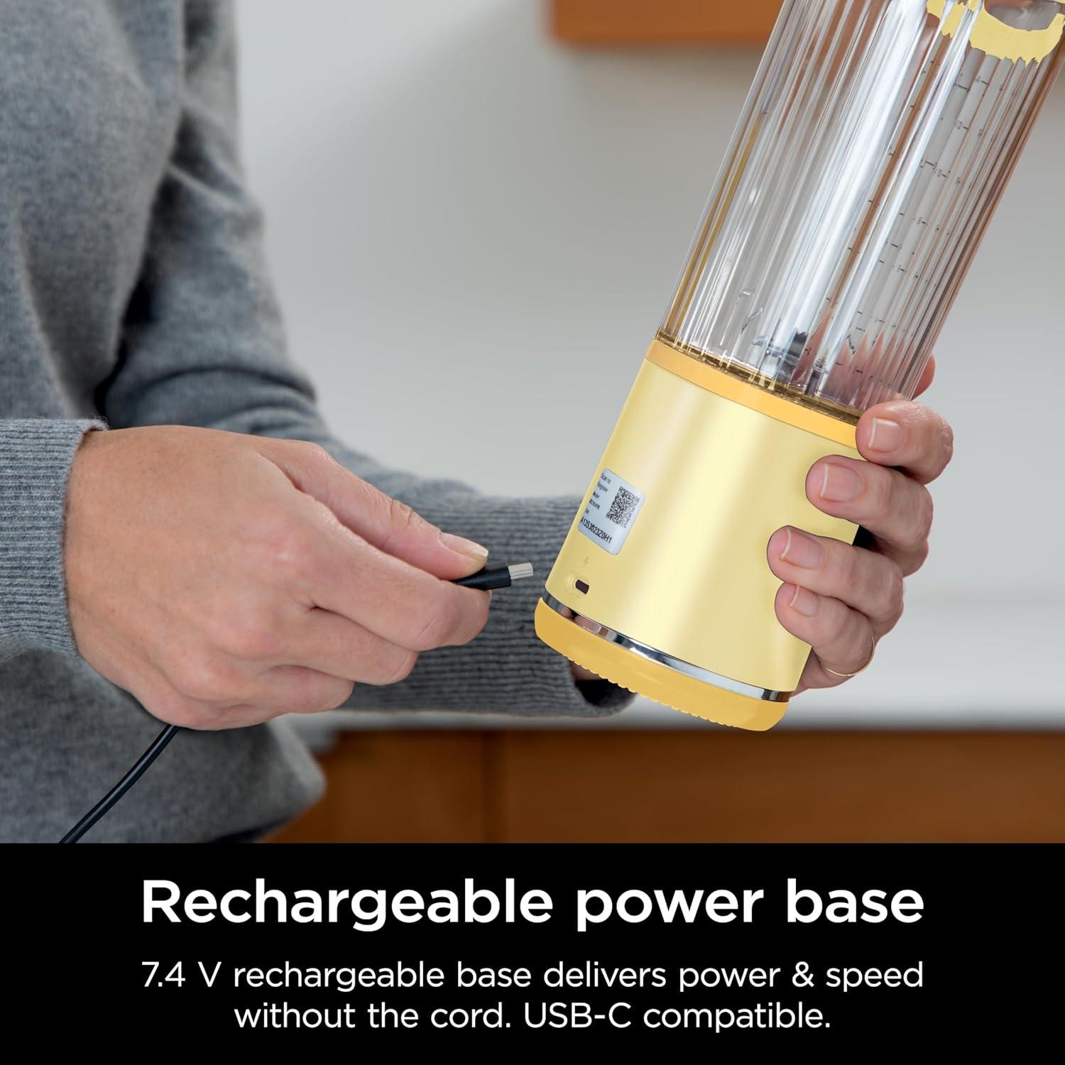 imageNinja BC151CR Blast Portable Blender Cordless 18oz Vessel Personal Blenderfor Shakes ampamp Smoothies BPA Free LeakproofLid ampamp Sip Spout USBC Rechargeable Dishwasher Safe Parts Cranberry RedLemon Meringue