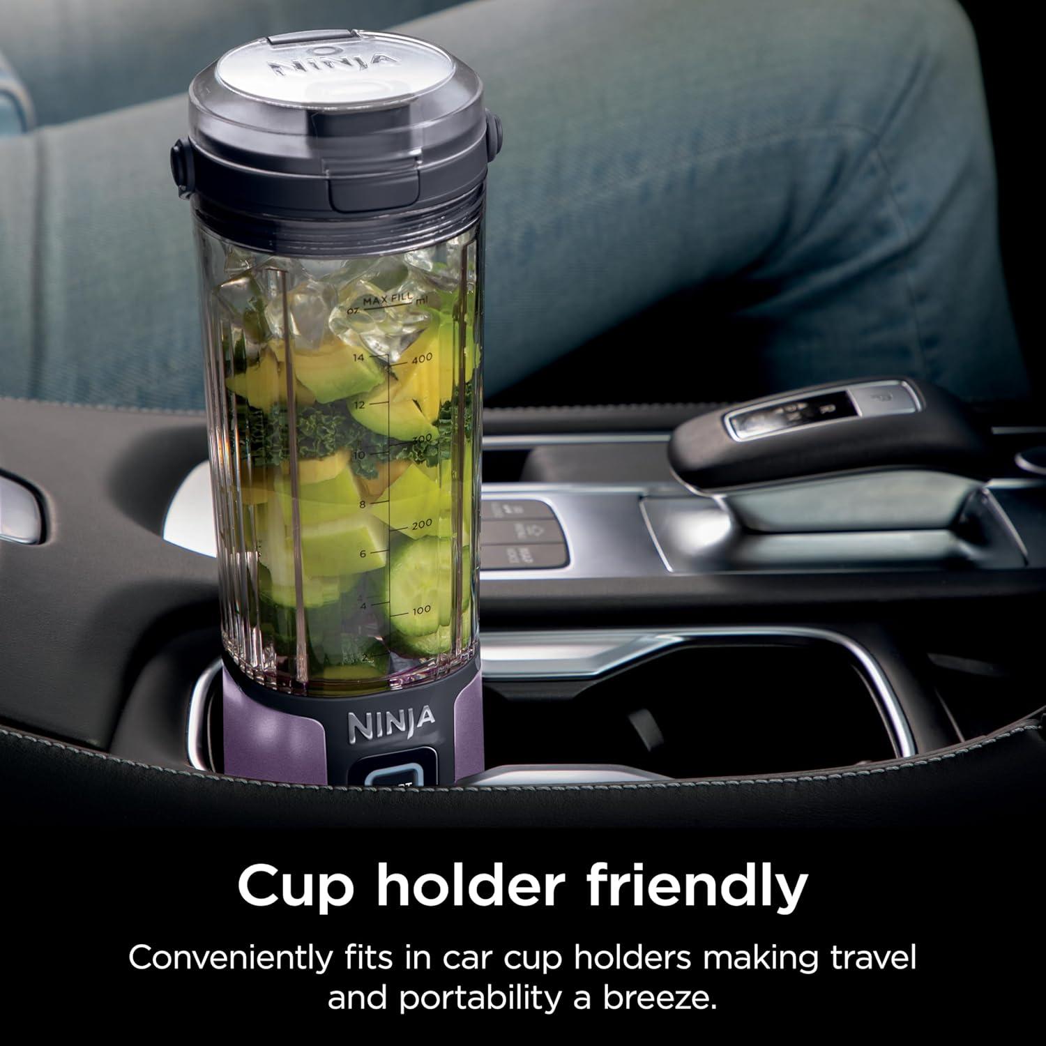 imageNinja BC151CR Blast Portable Blender Cordless 18oz Vessel Personal Blenderfor Shakes ampamp Smoothies BPA Free LeakproofLid ampamp Sip Spout USBC Rechargeable Dishwasher Safe Parts Cranberry RedMetallic Purple