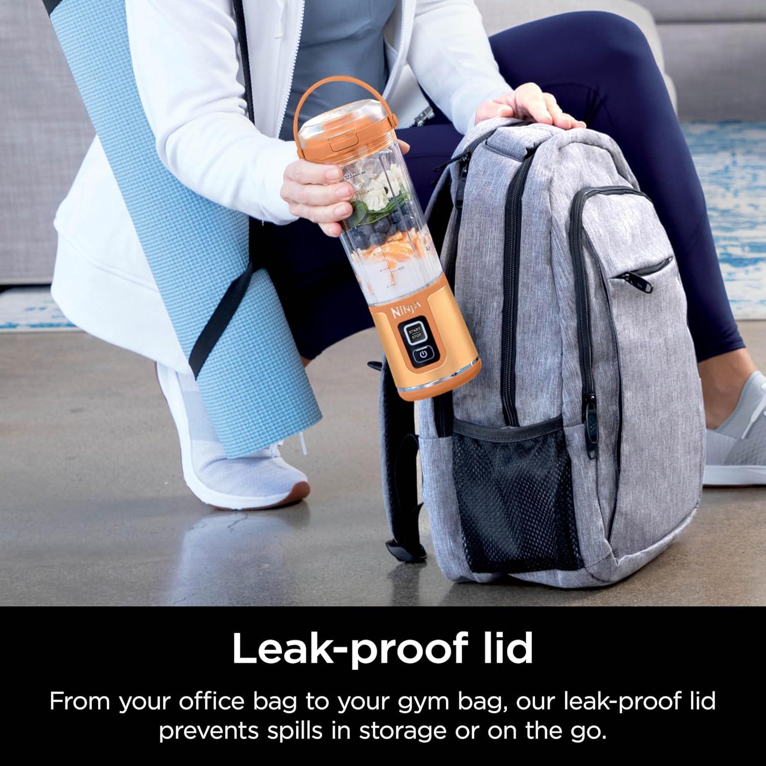 imageNinja BC151CR Blast Portable Blender Cordless 18oz Vessel Personal Blenderfor Shakes ampamp Smoothies BPA Free LeakproofLid ampamp Sip Spout USBC Rechargeable Dishwasher Safe Parts Cranberry RedOrange