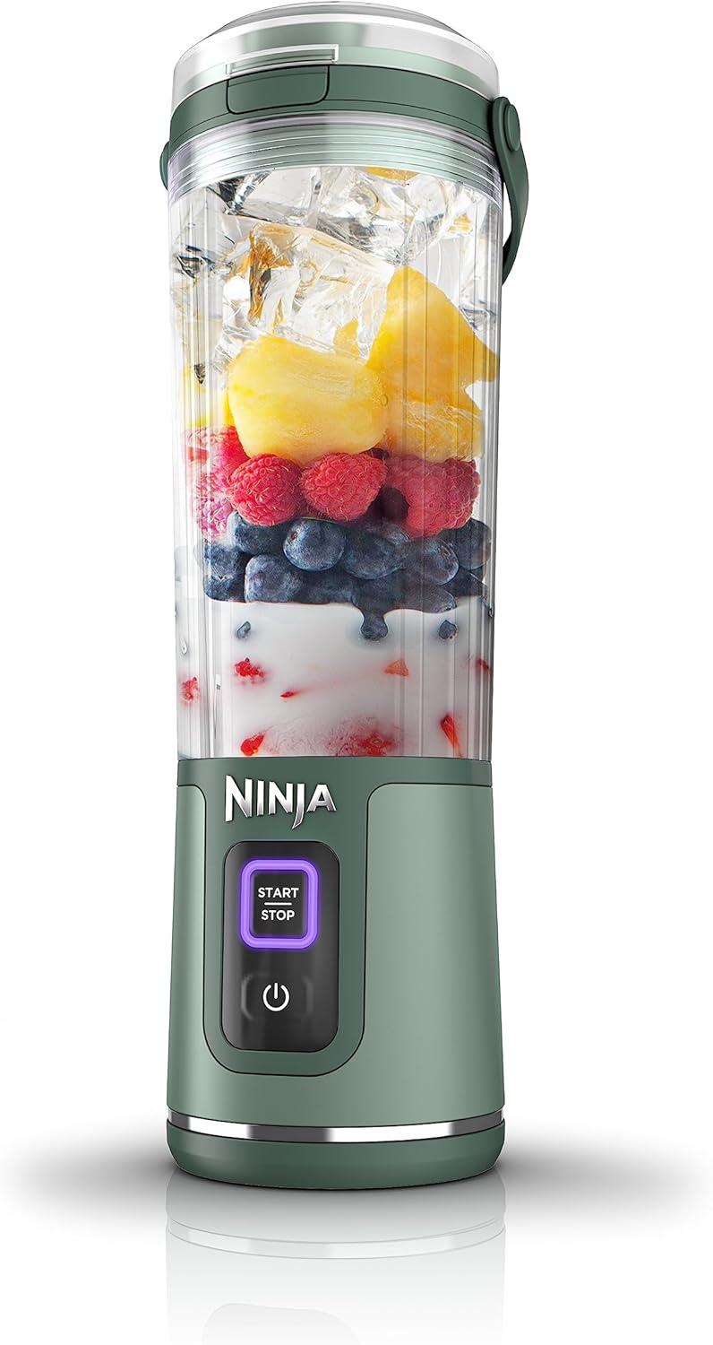 imageNinja BC151CR Blast Portable Blender Cordless 18oz Vessel Personal Blenderfor Shakes ampamp Smoothies BPA Free LeakproofLid ampamp Sip Spout USBC Rechargeable Dishwasher Safe Parts Cranberry RedForest Green