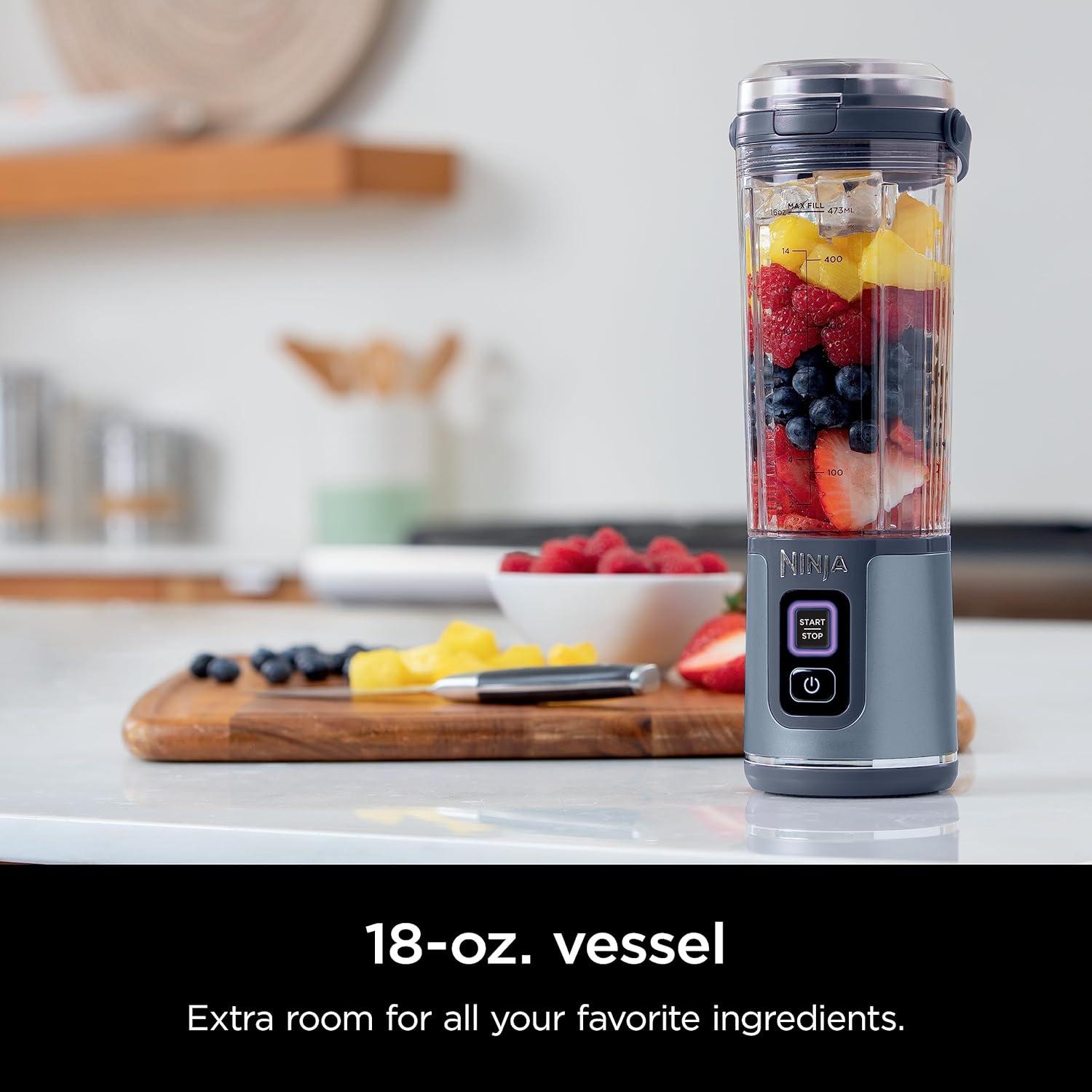 imageNinja BC151CR Blast Portable Blender Cordless 18oz Vessel Personal Blenderfor Shakes ampamp Smoothies BPA Free LeakproofLid ampamp Sip Spout USBC Rechargeable Dishwasher Safe Parts Cranberry RedBlue