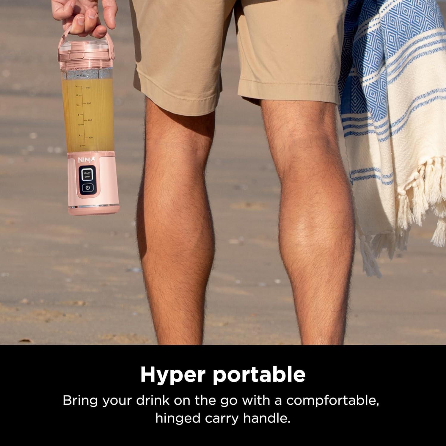 imageNinja BC151CR Blast Portable Blender Cordless 18oz Vessel Personal Blenderfor Shakes ampamp Smoothies BPA Free LeakproofLid ampamp Sip Spout USBC Rechargeable Dishwasher Safe Parts Cranberry RedPeach Stone