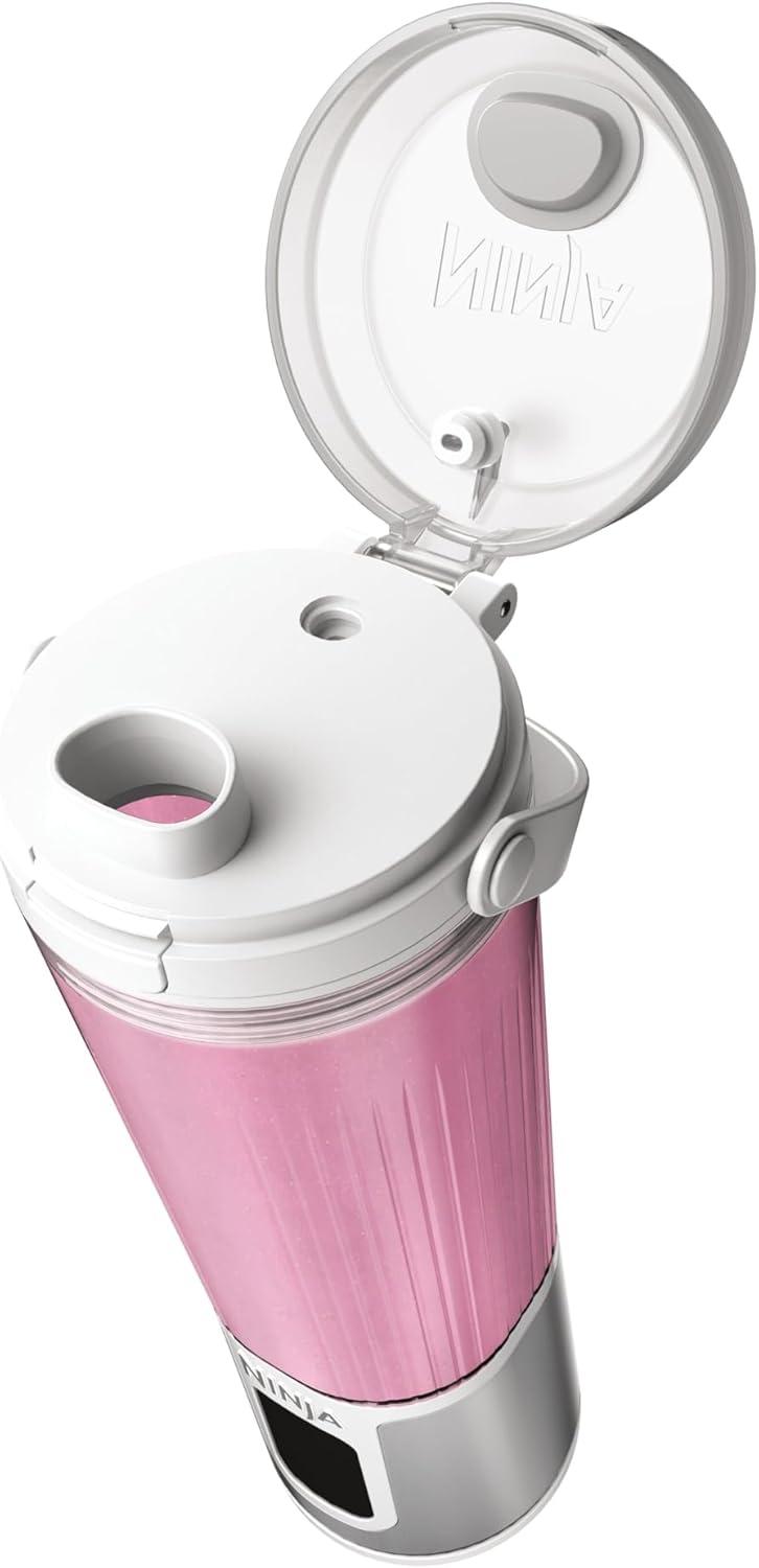 imageNinja BC151CR Blast Portable Blender Cordless 18oz Vessel Personal Blenderfor Shakes ampamp Smoothies BPA Free LeakproofLid ampamp Sip Spout USBC Rechargeable Dishwasher Safe Parts Cranberry RedWhite