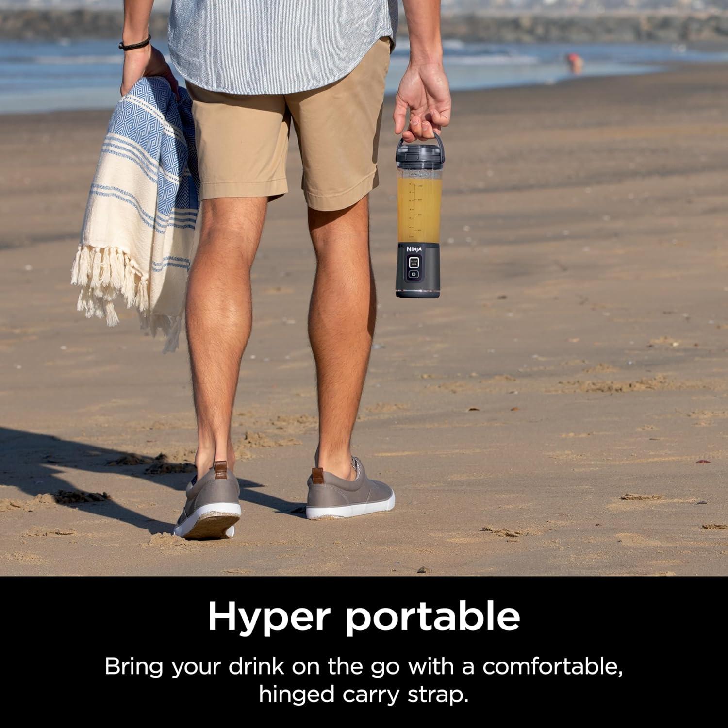 imageNinja BC151CR Blast Portable Blender Cordless 18oz Vessel Personal Blenderfor Shakes ampamp Smoothies BPA Free LeakproofLid ampamp Sip Spout USBC Rechargeable Dishwasher Safe Parts Cranberry RedMetallic Black