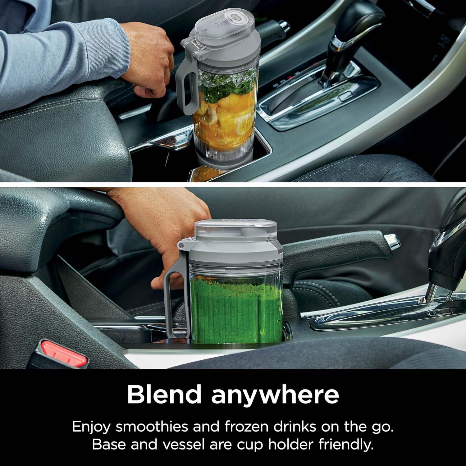 imageNinja Blast Max Portable ampamp Personal Blender Twist ampamp Go Smoothie Blend Ice Crush 3 Programs Cordless 22 oz removable Vessel Dishwasher Safe Leakproof Grey BC251GYSilver