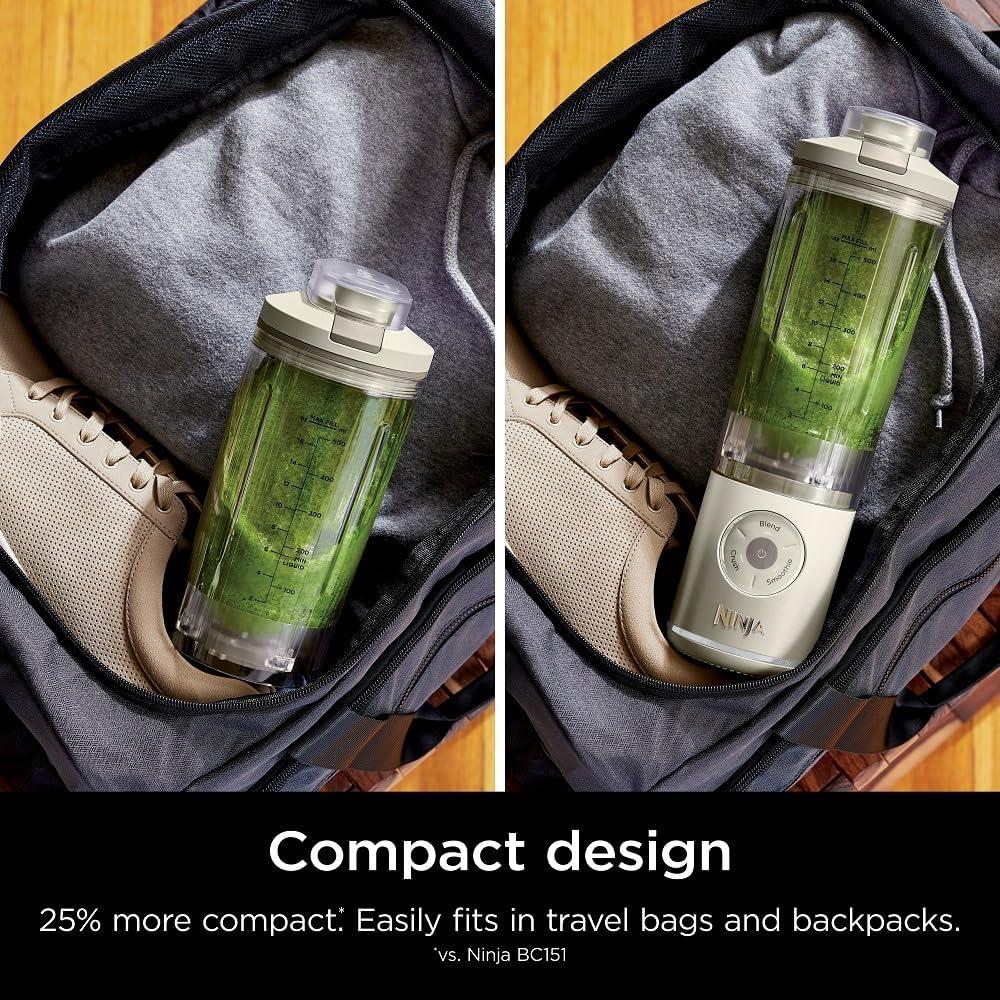 imageNinja Blast Max Portable ampamp Personal Blender Twist ampamp Go Smoothie Blend Ice Crush 3 Programs Cordless 22 oz removable Vessel Dishwasher Safe Leakproof Grey BC251GYCream