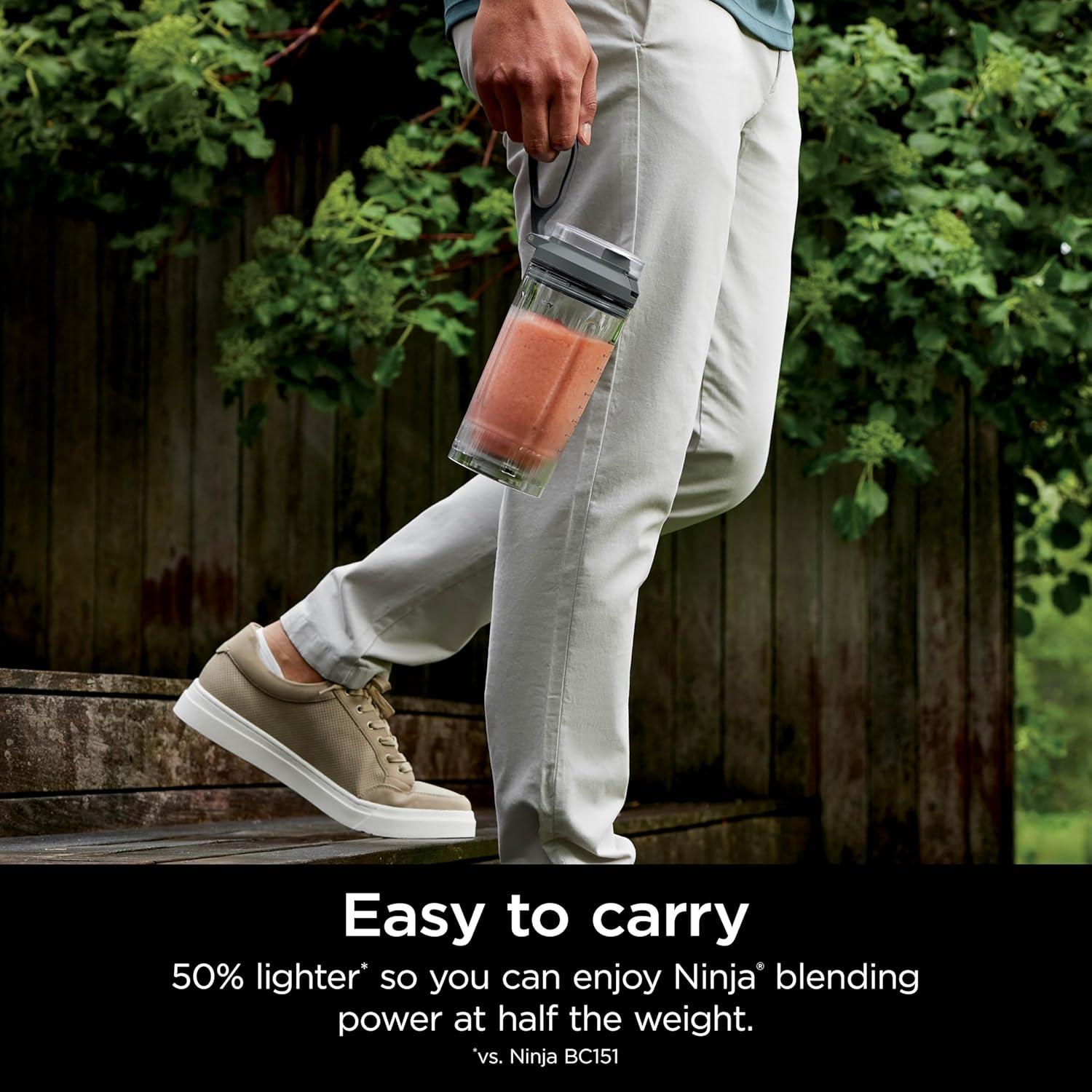 imageNinja Blast Max Portable ampamp Personal Blender Twist ampamp Go Smoothie Blend Ice Crush 3 Programs Cordless 22 oz removable Vessel Dishwasher Safe Leakproof Grey BC251GYGray