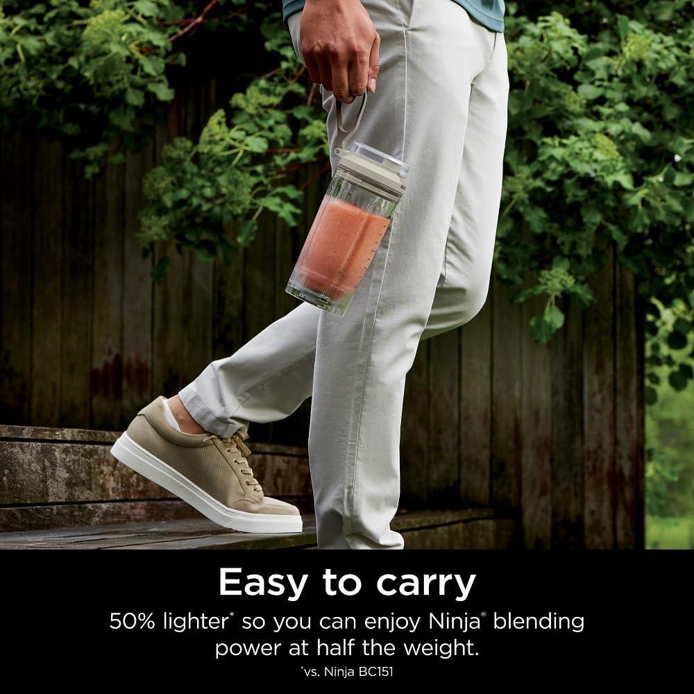 imageNinja Blast Max Portable ampamp Personal Blender Twist ampamp Go Smoothie Blend Ice Crush 3 Programs Cordless 22 oz removable Vessel Dishwasher Safe Leakproof Grey BC251GYCream