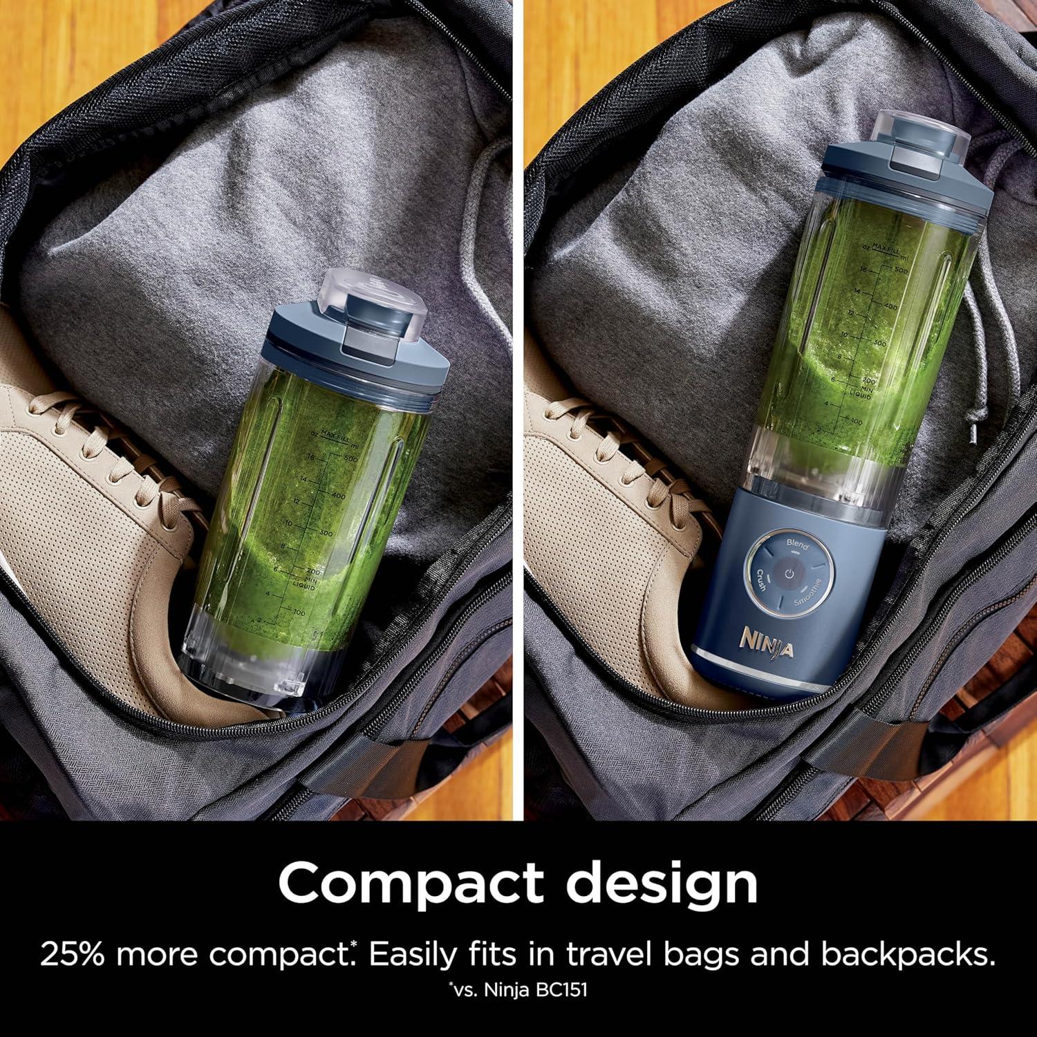 imageNinja Blast Max Portable ampamp Personal Blender Twist ampamp Go Smoothie Blend Ice Crush 3 Programs Cordless 22 oz removable Vessel Dishwasher Safe Leakproof Grey BC251GYNavy