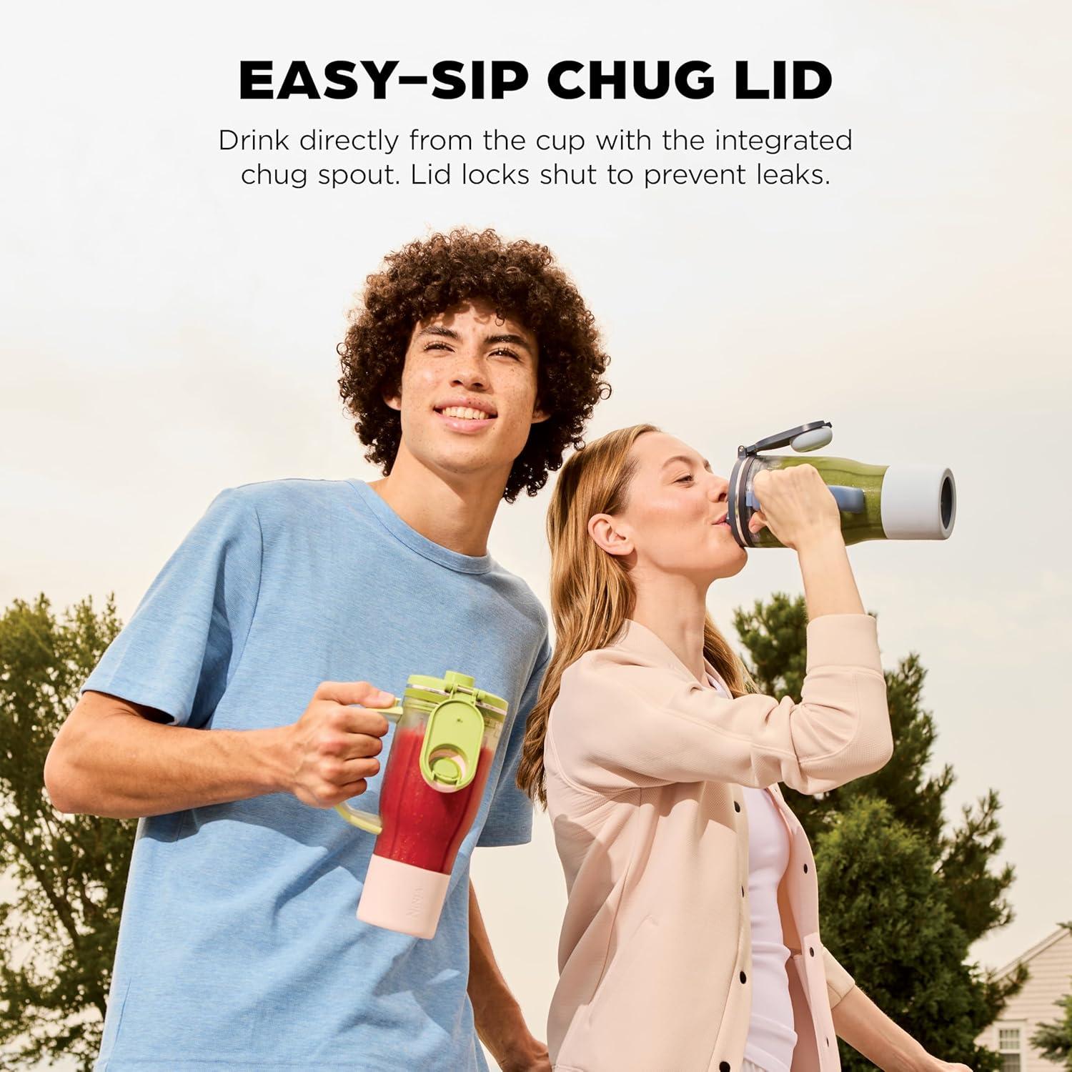 imageNinja BlendBOSS Personal Smoothie Blender ampamp Tumbler 26oz Travel Tumbler wLeakproof Lid ampamp Intergrated Chug Spout AutoIQ Technololgy 1200 Peak Watt Blue Rasberry DB301BLBRN NEWWatermelon Bubblegum