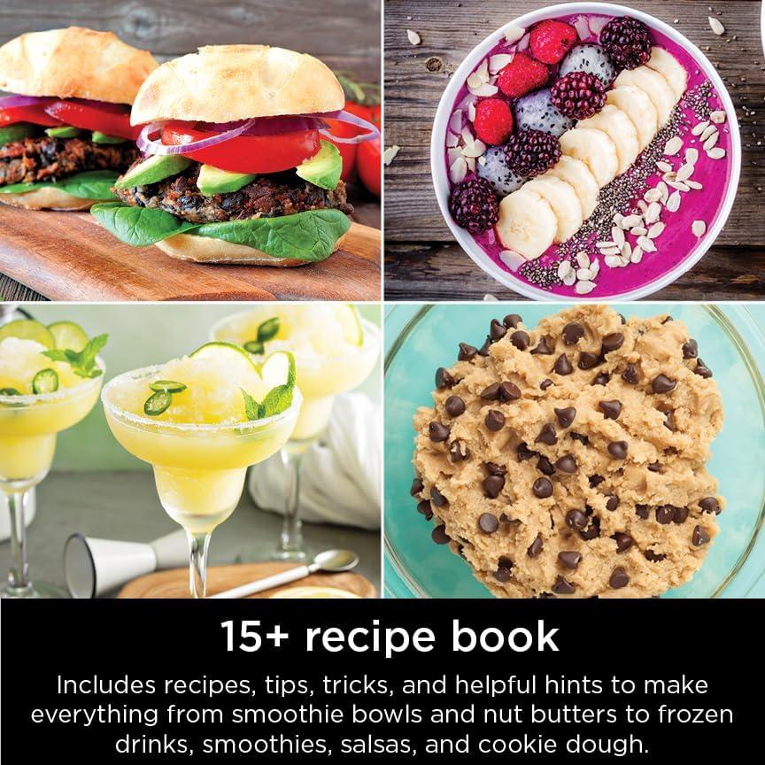 imageNinja Blender For Kitchen Food Processor Combo System Smoothie Maker ampamp Nutrient Extractor 6 Functions for Bowls Spreads Dough Shakes 72oz Pitcher ampamp ToGo Cups Silver SS3511600 Peak Watts