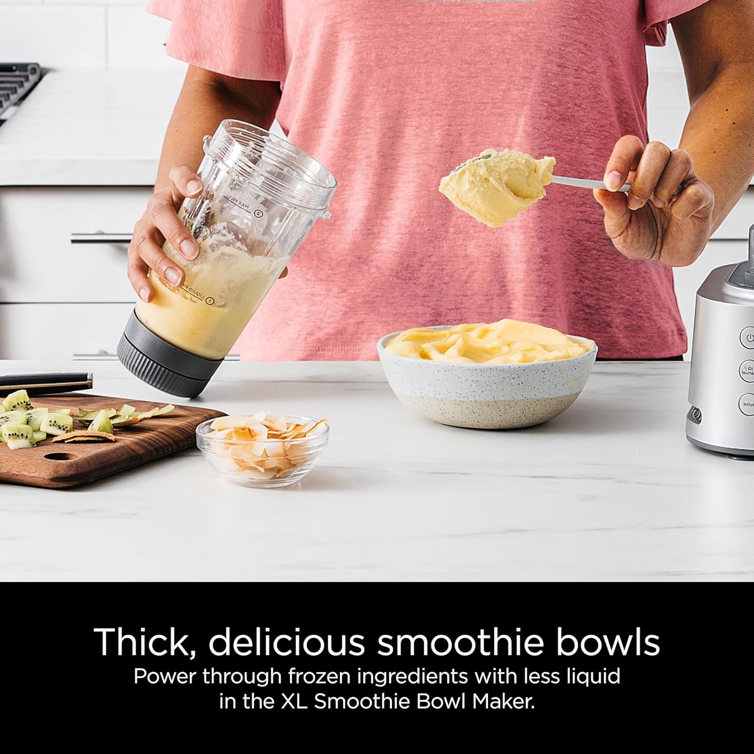 imageNinja Blender ampamp Food Processor Combo Foodi Power Blender System for Smoothies Bowls Spreads ampamp Shakes 6 Functions 72oz Pitcher ToGo Cups Silver SS4011600 Peak Watts