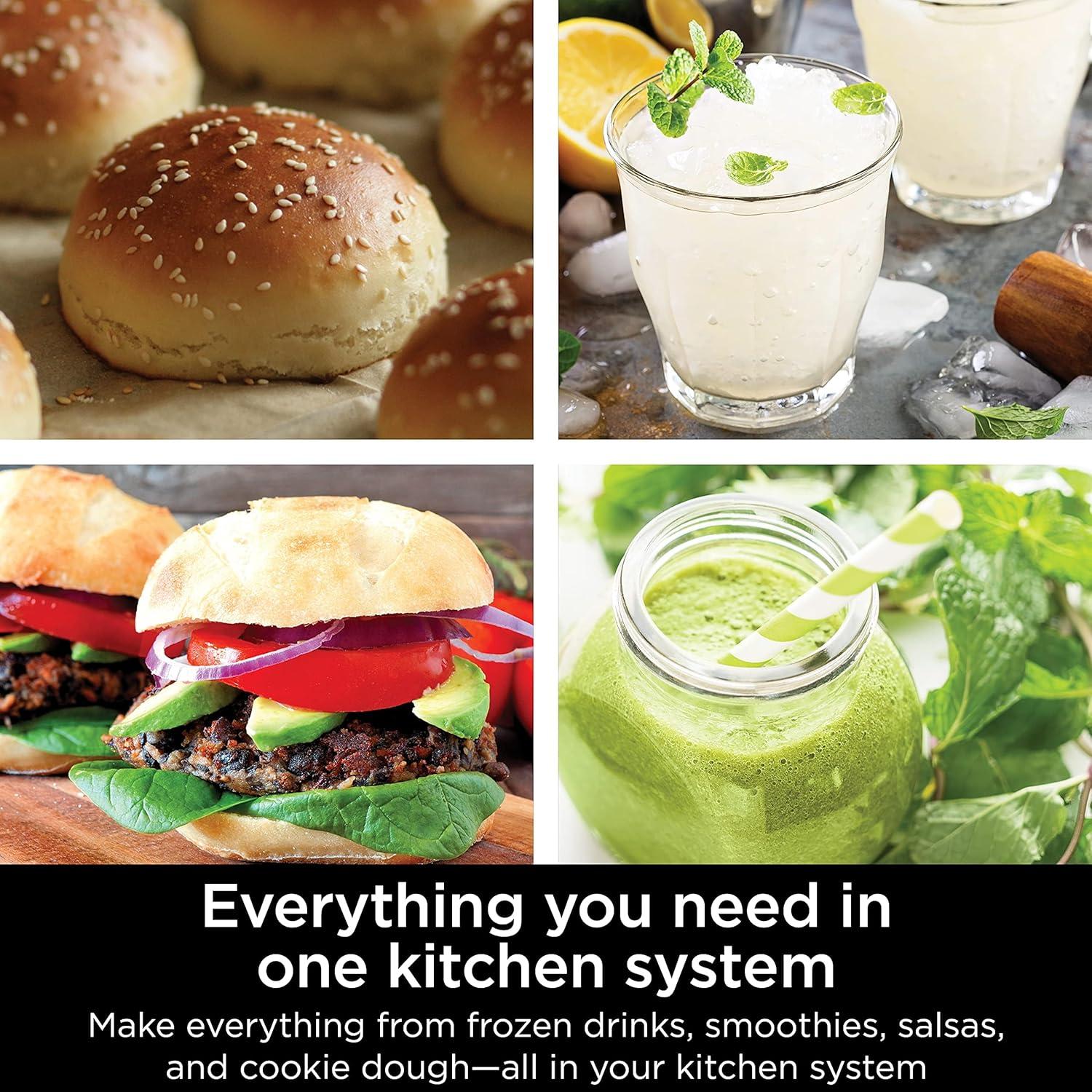 imageNinja Blender ampamp Food Processor Combo Foodi Power Blender System for Smoothies Bowls Spreads ampamp Shakes 6 Functions 72oz Pitcher ToGo Cups Silver SS4011600 Peak Watts