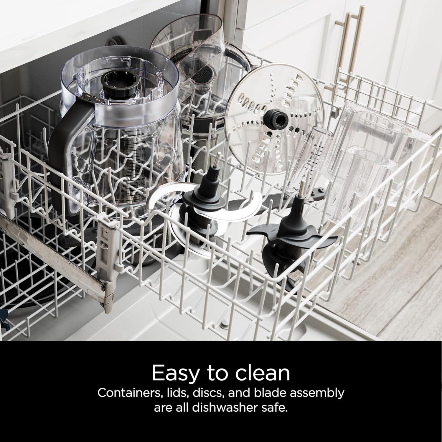 imageNinja Blender ampamp Food Processor Combo Foodi Power Blender System for Smoothies Bowls Spreads ampamp Shakes 6 Functions 72oz Pitcher ToGo Cups Silver SS4011600 Peak Watts