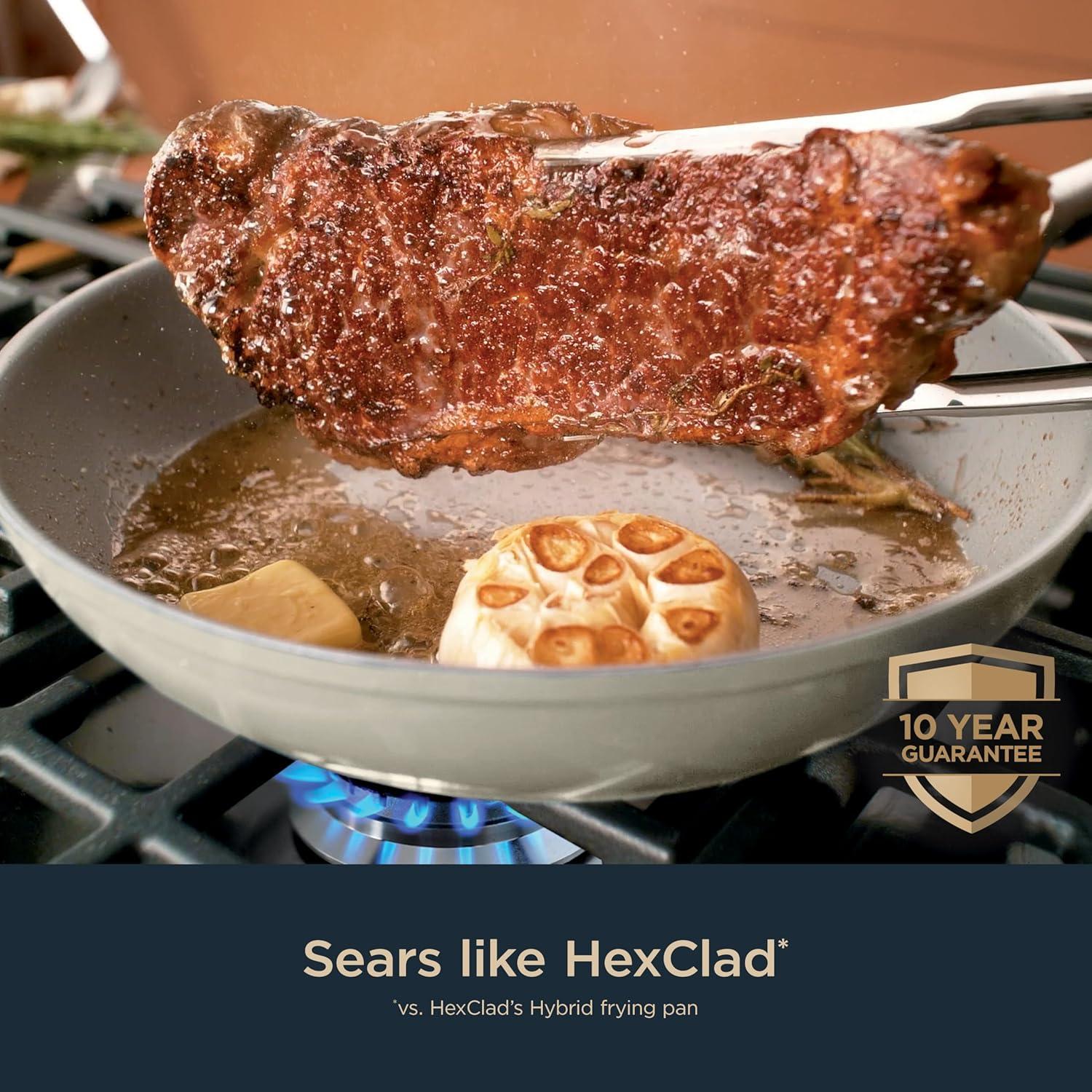 imageNinja Ceramic Pro 11Piece Cookware Set NonStick Pots ampamp Pans Set with Glass Lids Nontoxic PTFE Free Ceramic Coated Oven Safe All Stovetops ampamp Induction Compatible Black CW39011BKStone