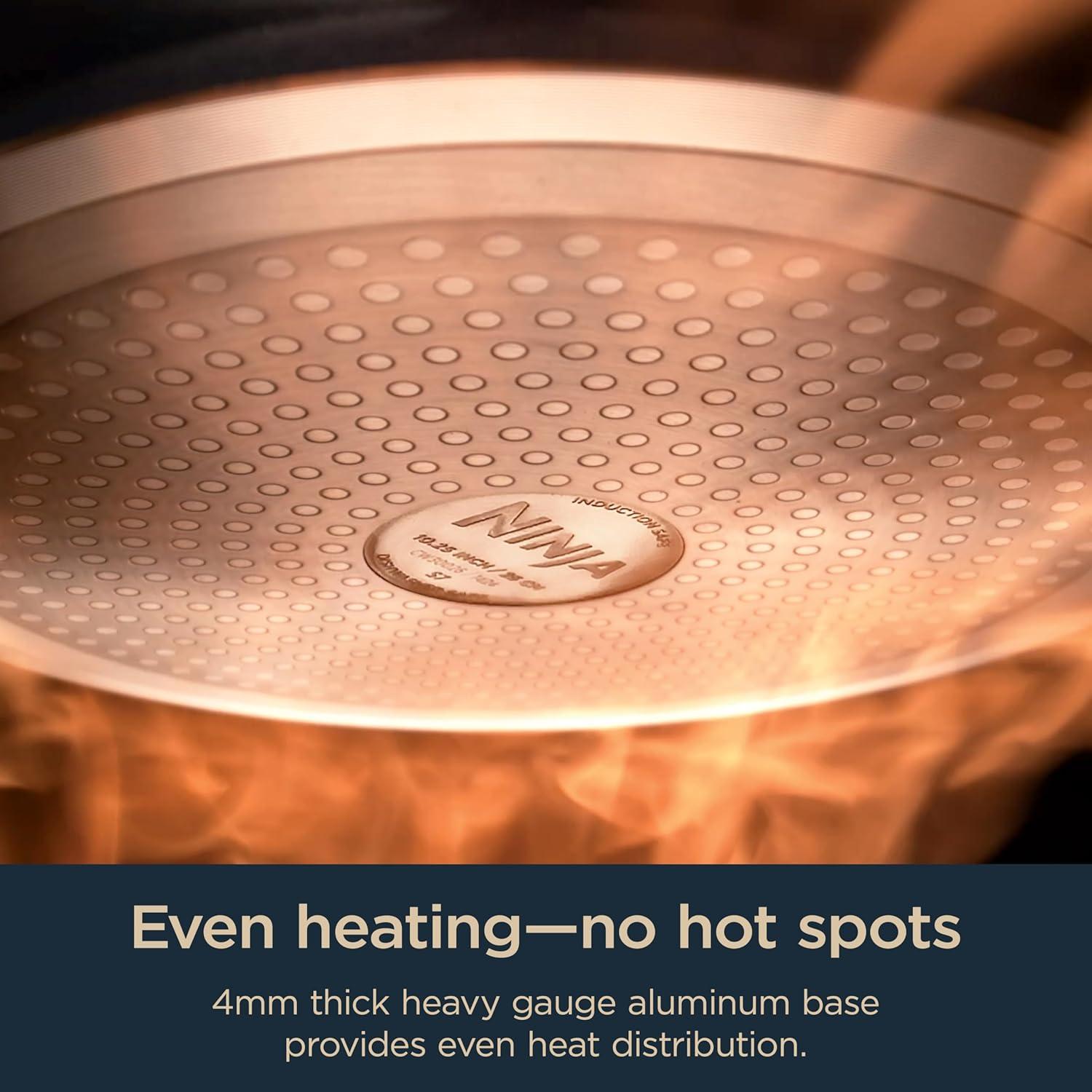 imageNinja Ceramic Pro 14Piece Cookware Set NonStick Pots ampamp Pans Set with Glass Lids Nontoxic PTFE Free Ceramic Coated Oven Safe All Stovetops ampamp Induction Compatible Midnight Blue CW39014MMBlack