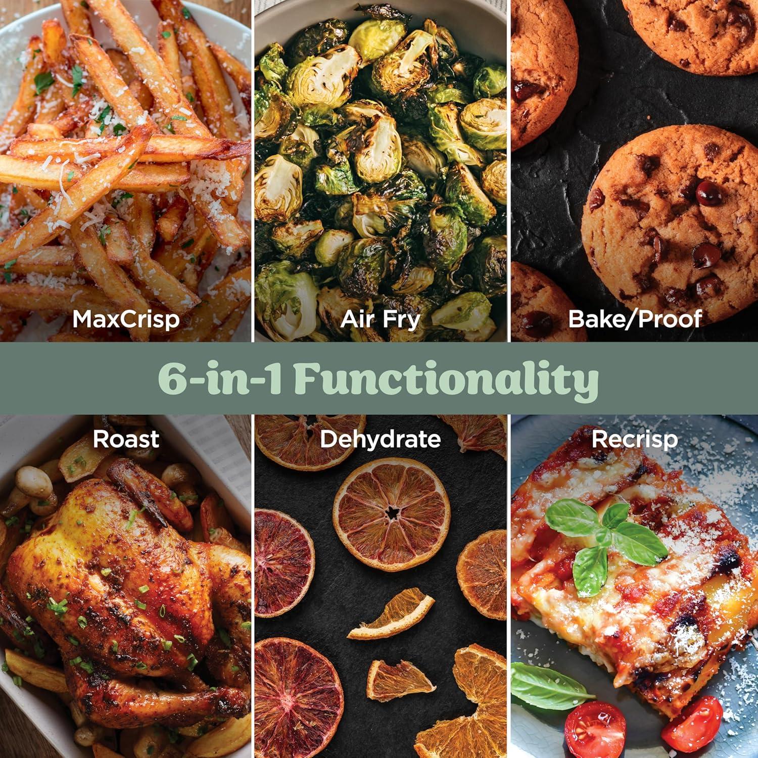 imageNinja Crispi Pro 6in1 Glass Air Fryer 6qt ampamp 25qt Glass Containers with Storage Lids NonToxic Meal Prep Microwave Freezer ampamp Dishwasher Safe Air Fry Bake ampamp More Ash Grey AS101DGAsh Grey