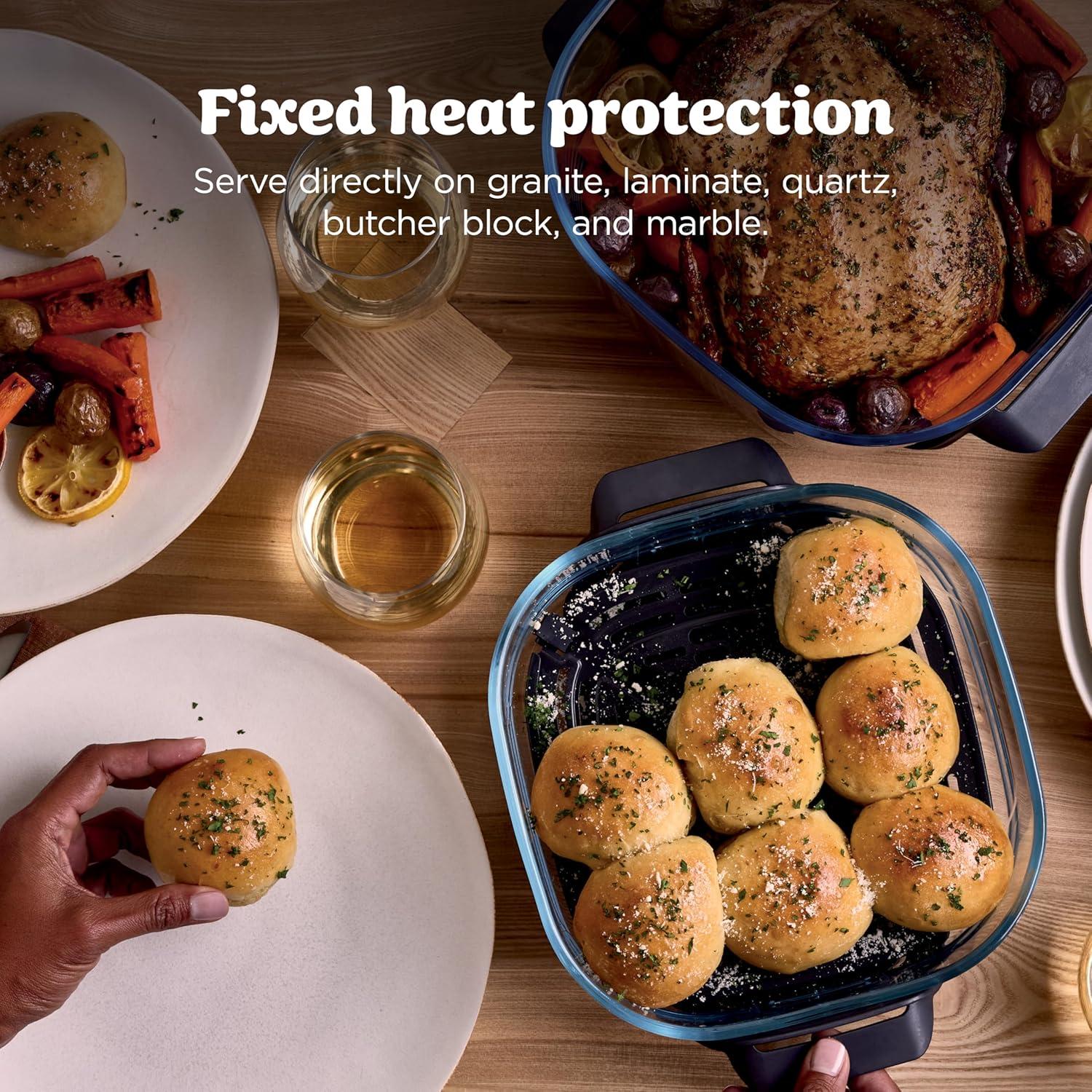 imageNinja Crispi Pro 6in1 Glass Air Fryer 6qt ampamp 25qt Glass Containers with Storage Lids NonToxic Meal Prep Microwave Freezer ampamp Dishwasher Safe Air Fry Bake ampamp More Ash Grey AS101DGAsh Grey