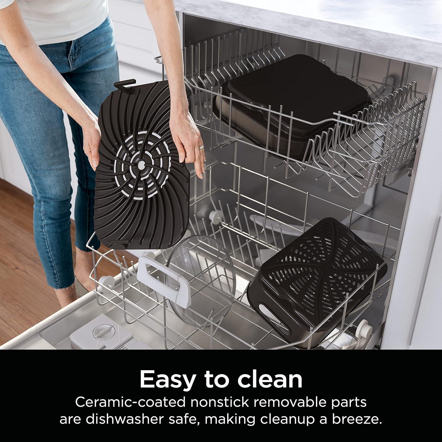 imageNinja DG551 Foodi Smart XL 6in1 Indoor Grill with Air Fry Roast Bake Broil ampamp Dehydrate Foodi Smart Thermometer 2nd Generation BlackSilver6in1 With Thermometer