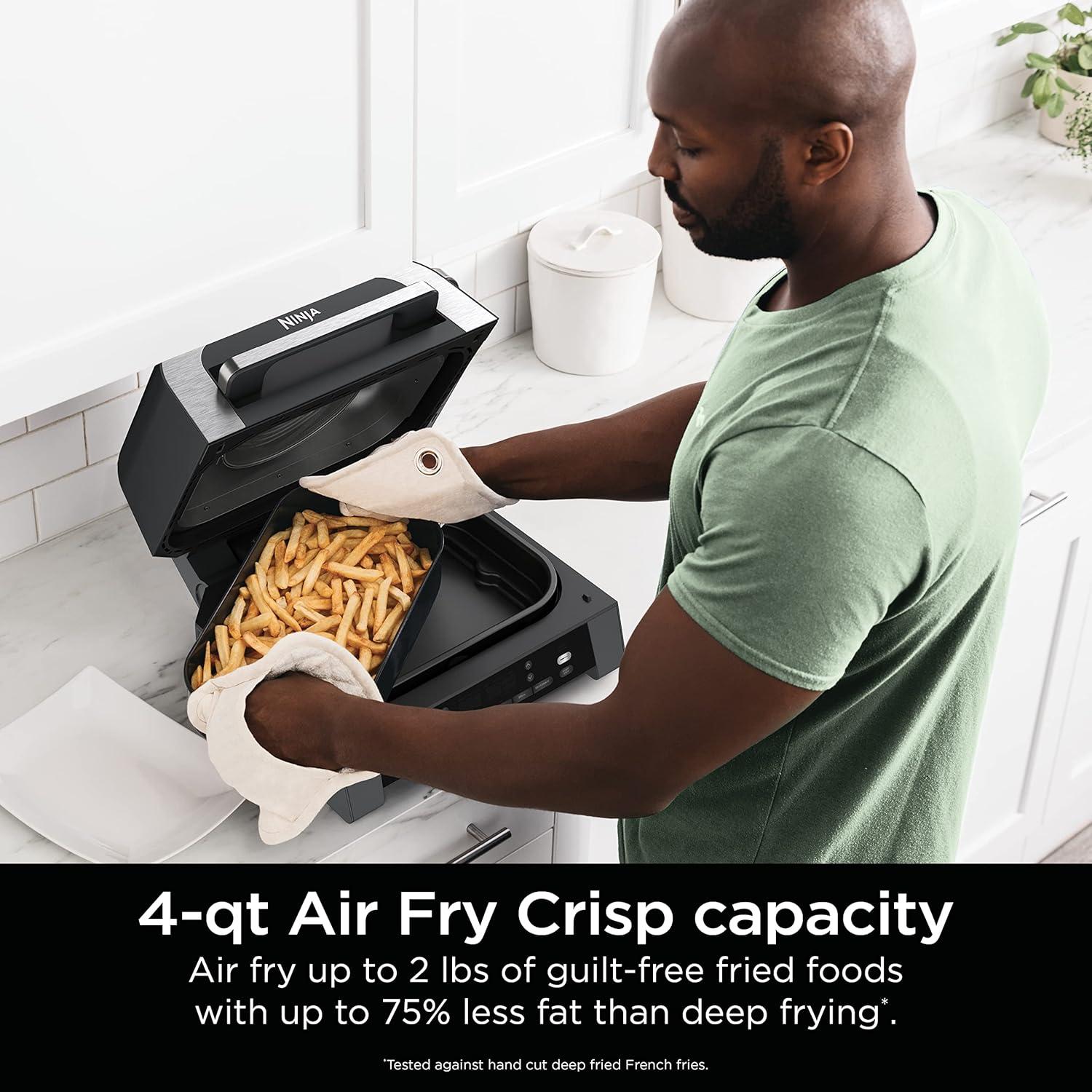 imageNinja DG551 Foodi Smart XL 6in1 Indoor Grill with Air Fry Roast Bake Broil ampamp Dehydrate Foodi Smart Thermometer 2nd Generation BlackSilver6in1 With Thermometer