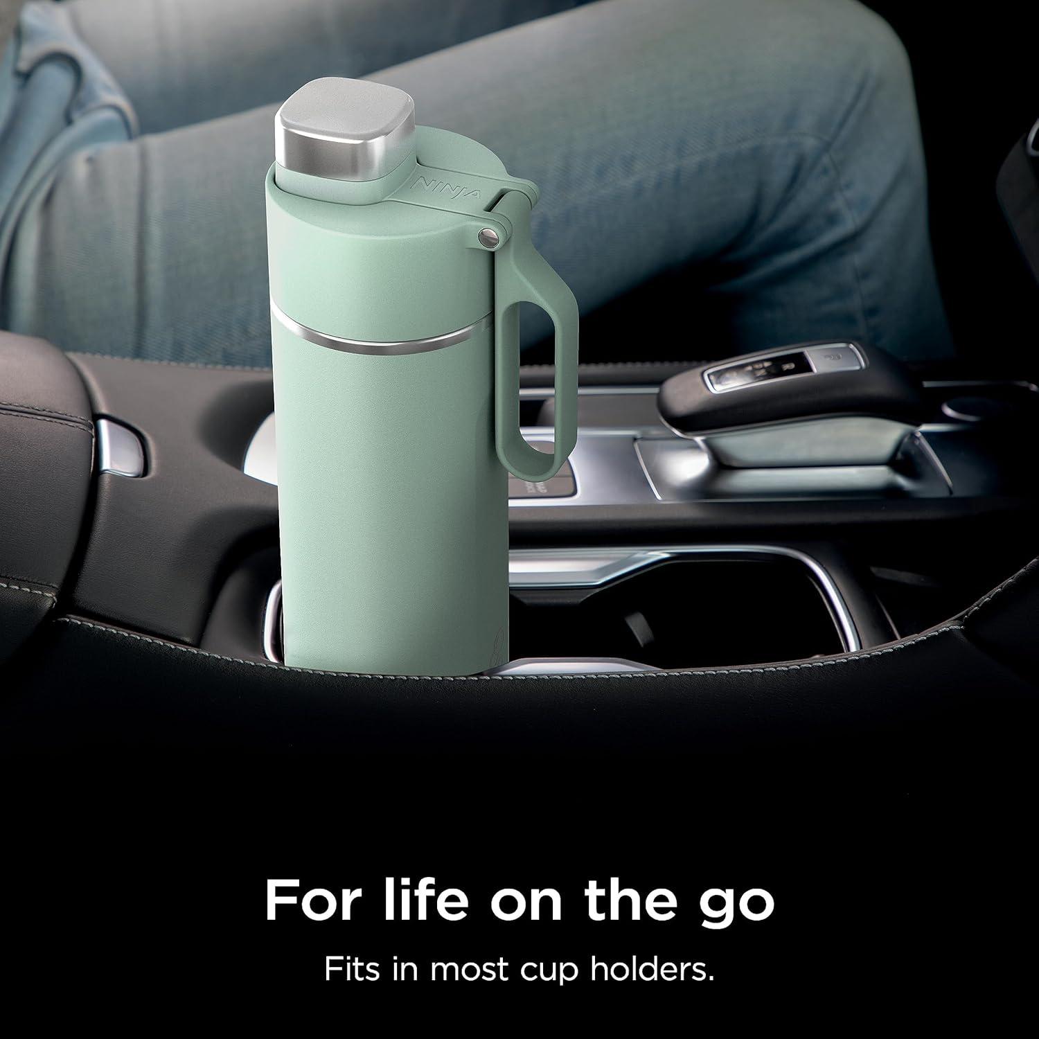 imageNinja DW2401BK Thirsti 24oz Travel Water Bottle For Carbonated Sparkling Drinks Colder and Fizzier Longer Leak Proof 24 Hrs Cold Dishwasher Safe Stainless Steel Insulated Tumbler Onyx BlackMint