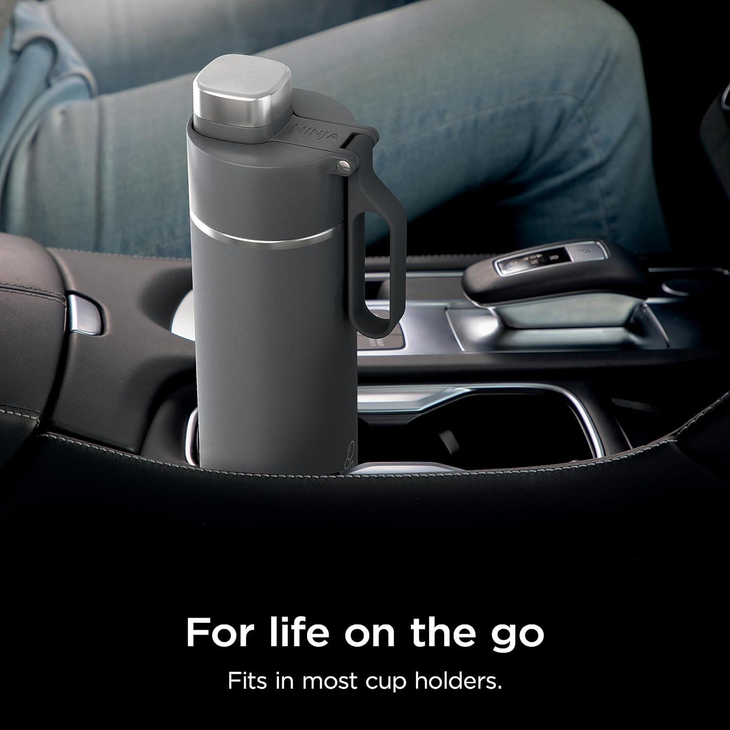 imageNinja DW2401BL Thirsti 24oz Travel Water Bottle For Carbonated Sparkling Drinks Colder and Fizzier Longer Leak Proof 24 Hrs Cold Dishwasher Safe Stainless Steel Insulated Tumbler Storm BlueGray